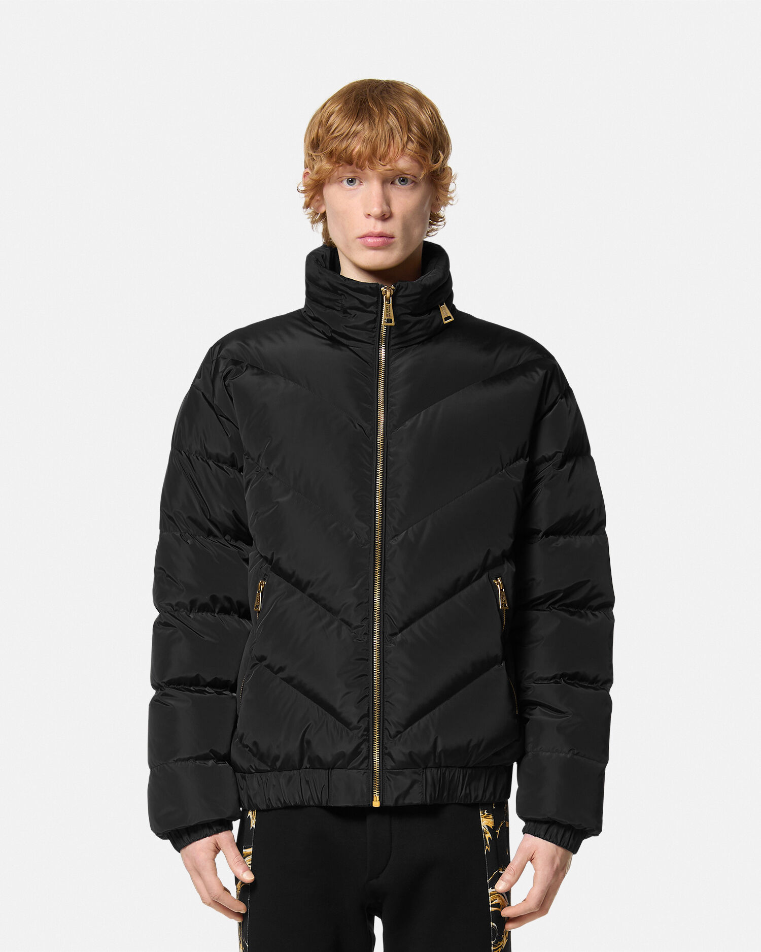 Black and gold puffer jacket outlet