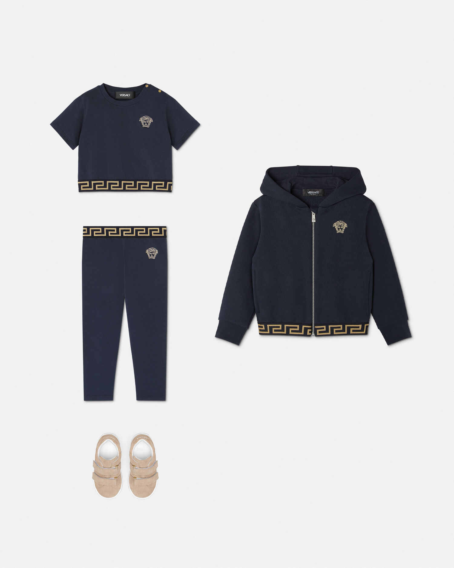 Versace greco zip hooded sweatshirt on sale