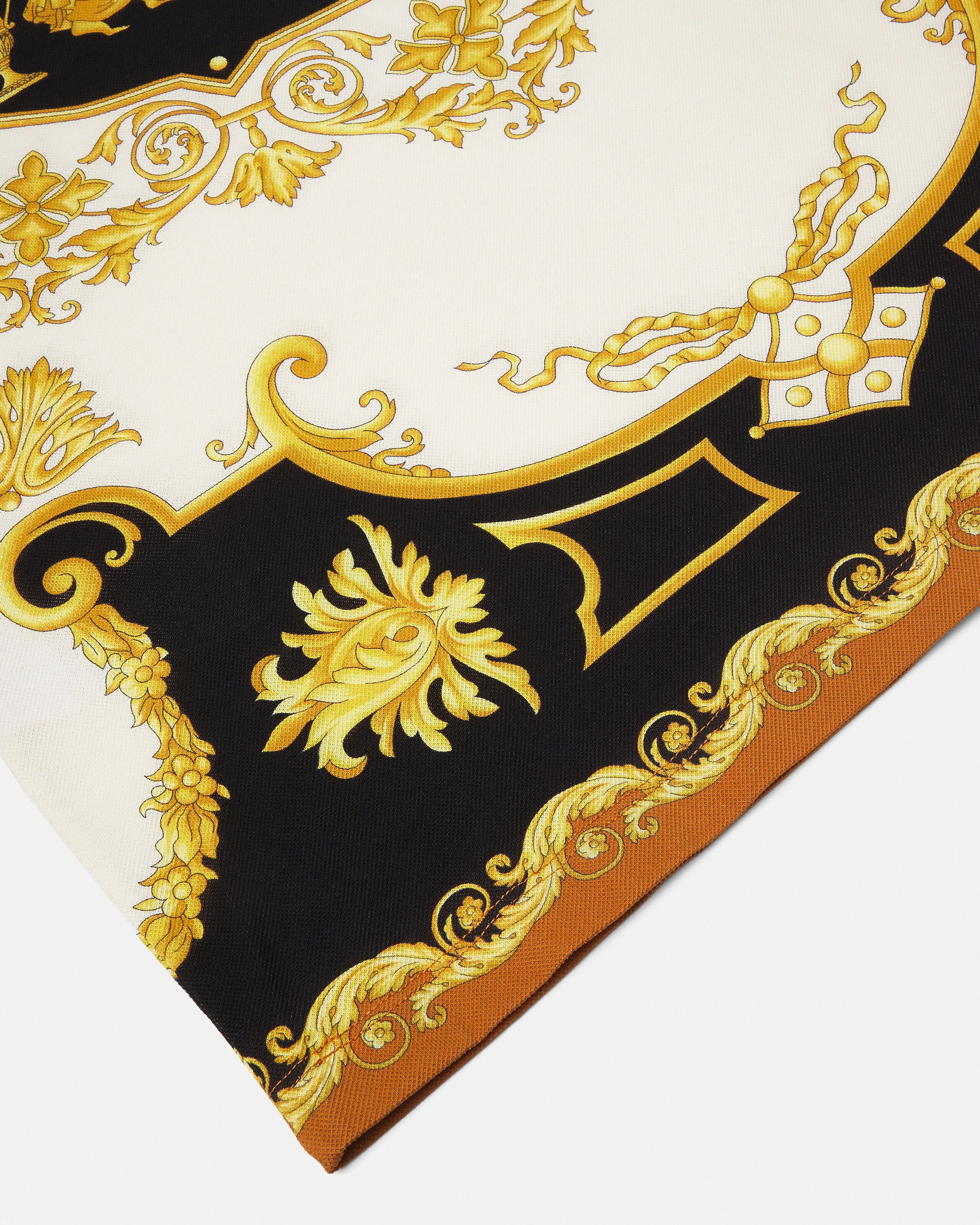VERSACE ゴールド装飾 ポロシャツ Printed Cotton Piqué Polo Black,Gold | VERSACE US