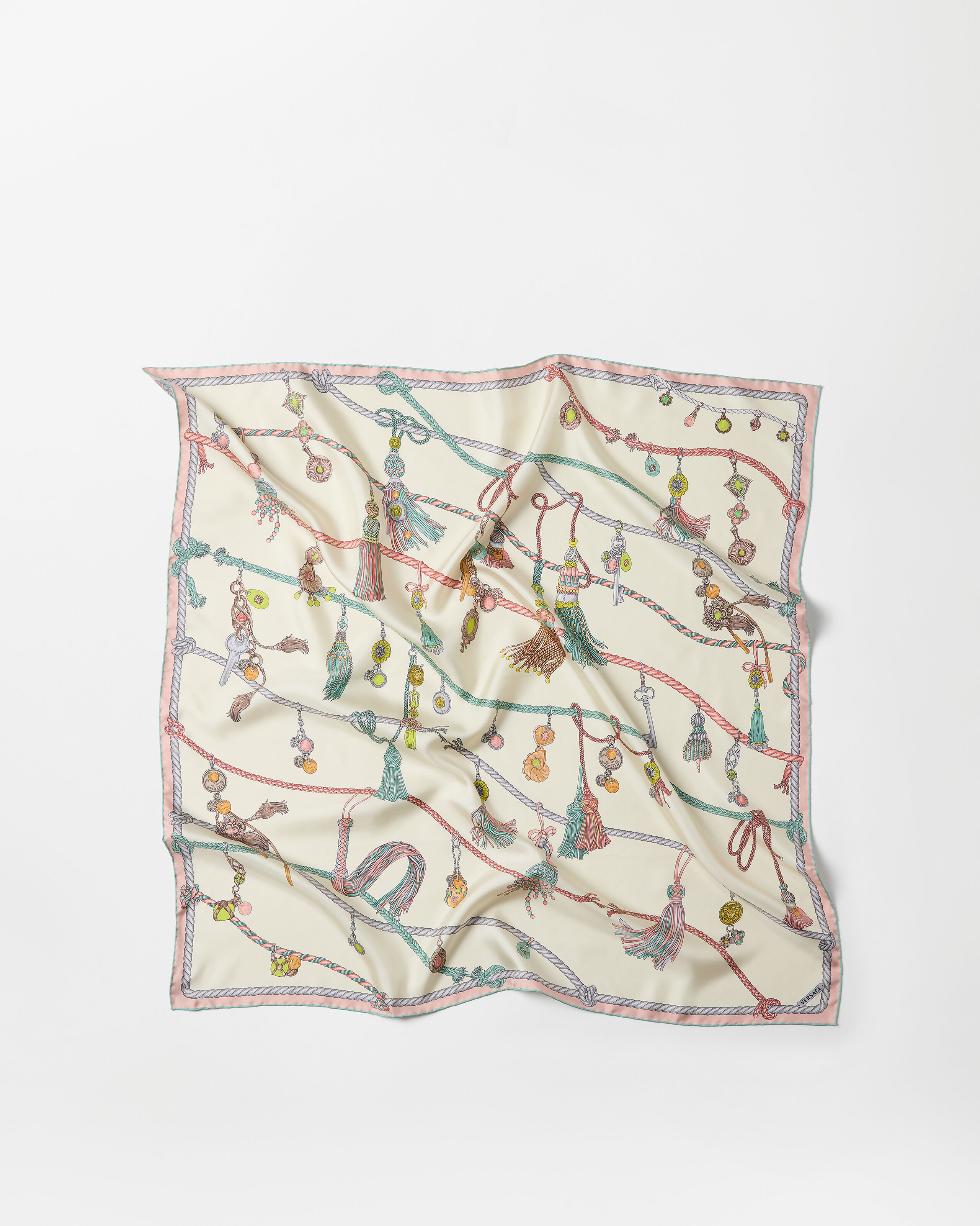 Versace printed silk twill scarf 90 cm