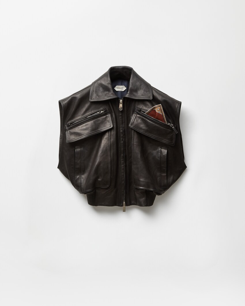 Leather Vest  Black 1