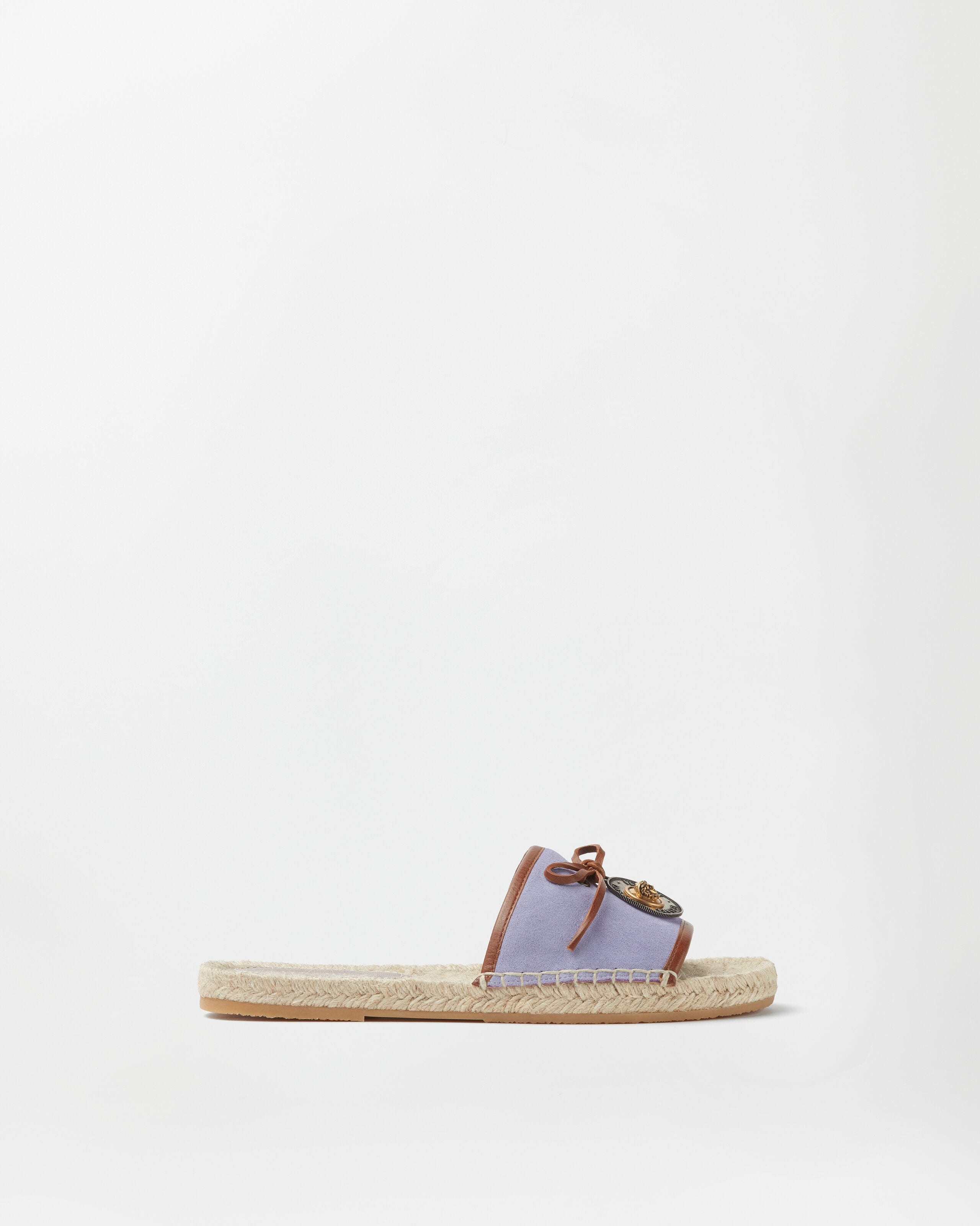 Versace lola suede flat sandals