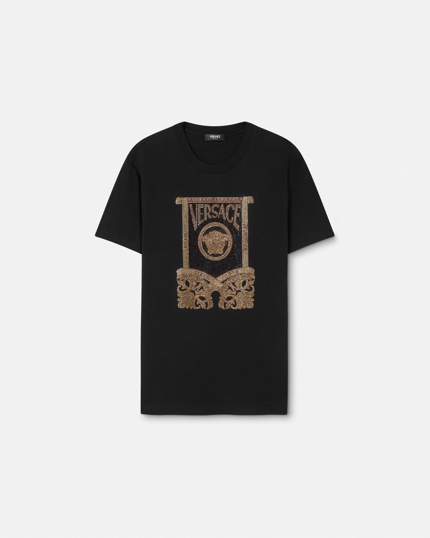 Embellished Cotton-Jersey T-Shirt | VERSACE
