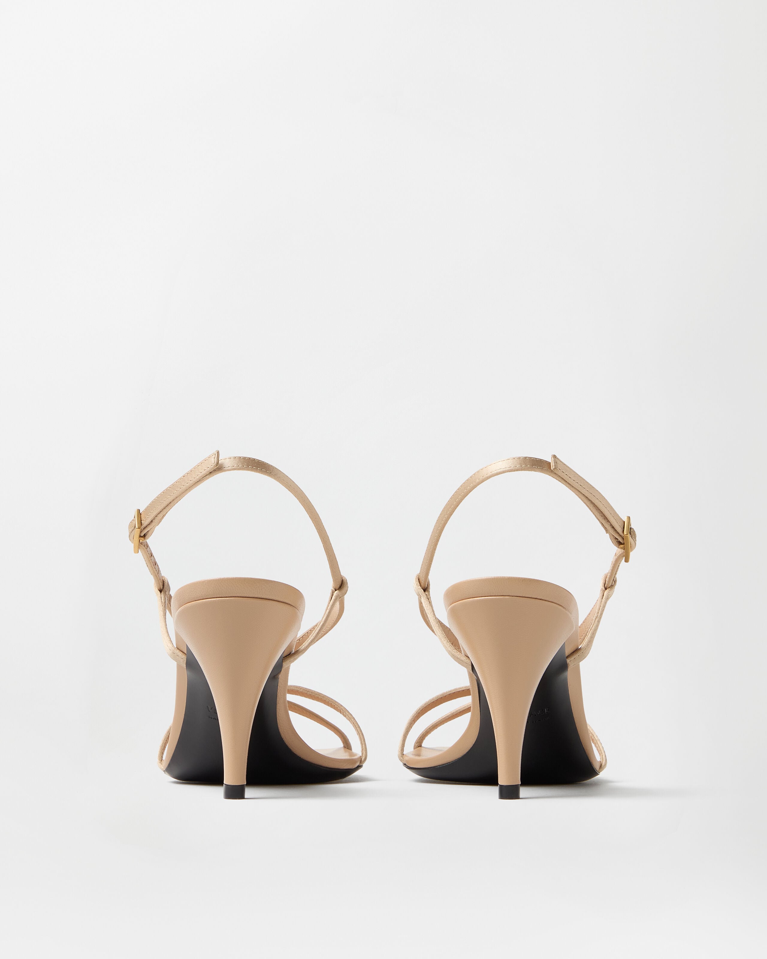 Valentina Satin Sandals 80 mm Beige | VERSACE US