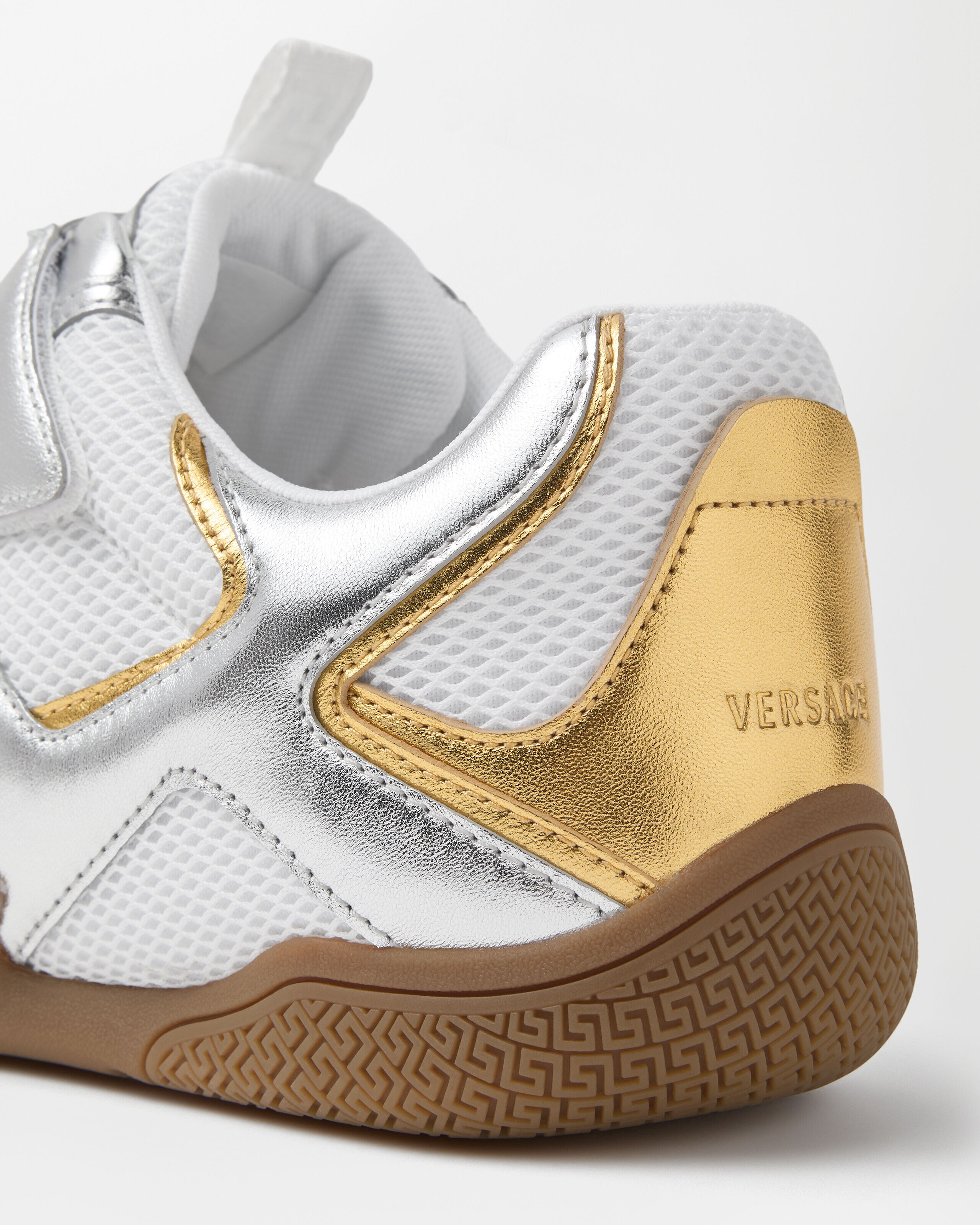 Galaxia Metallic Sneakers Silver,Gold | VERSACE US