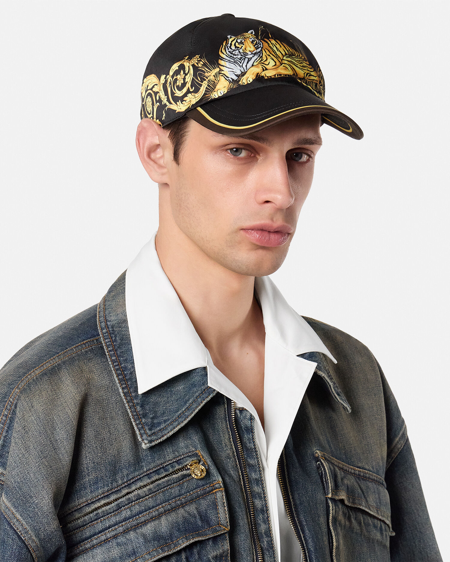 Wild Cats Baseball Cap Black,Print | VERSACE US