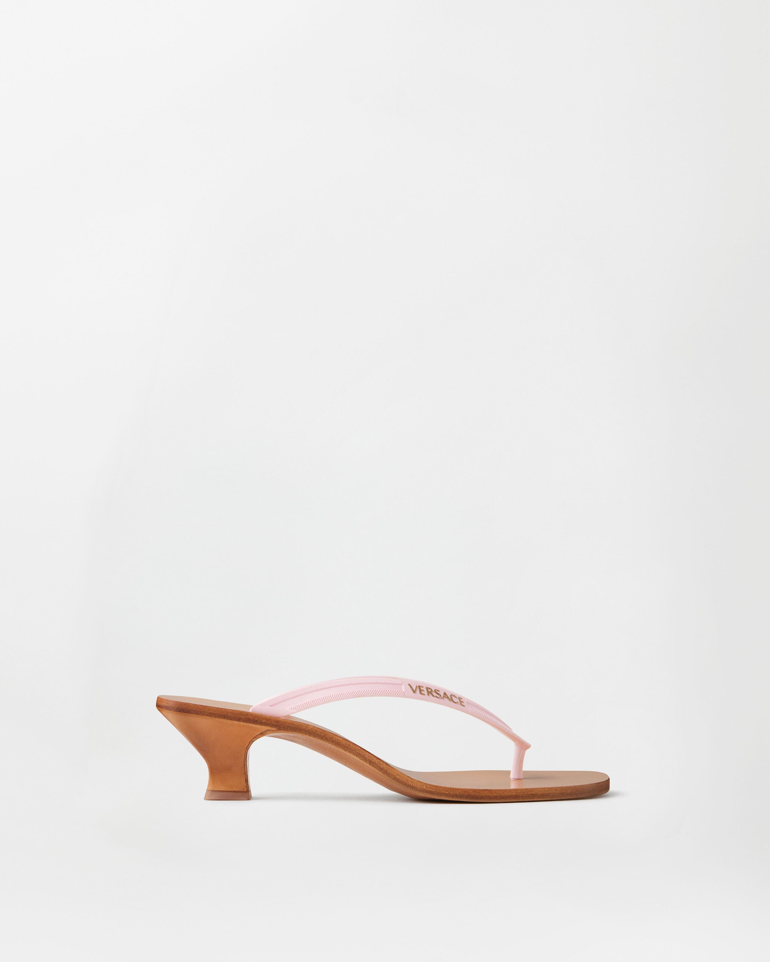 Sophie Rubber Thong Sandals 40 mm Pink | VERSACE
