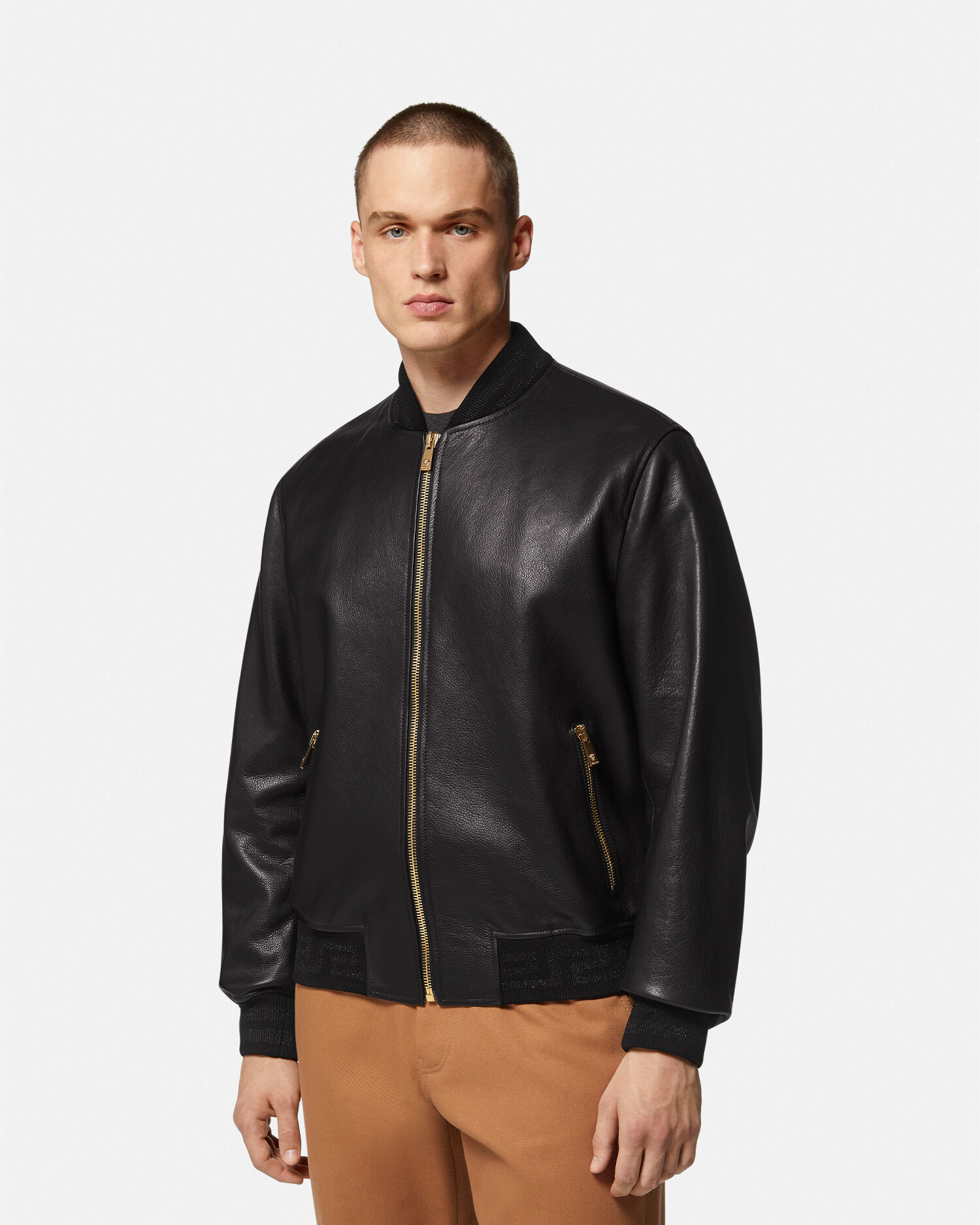 Versace leather jacket new arrivals