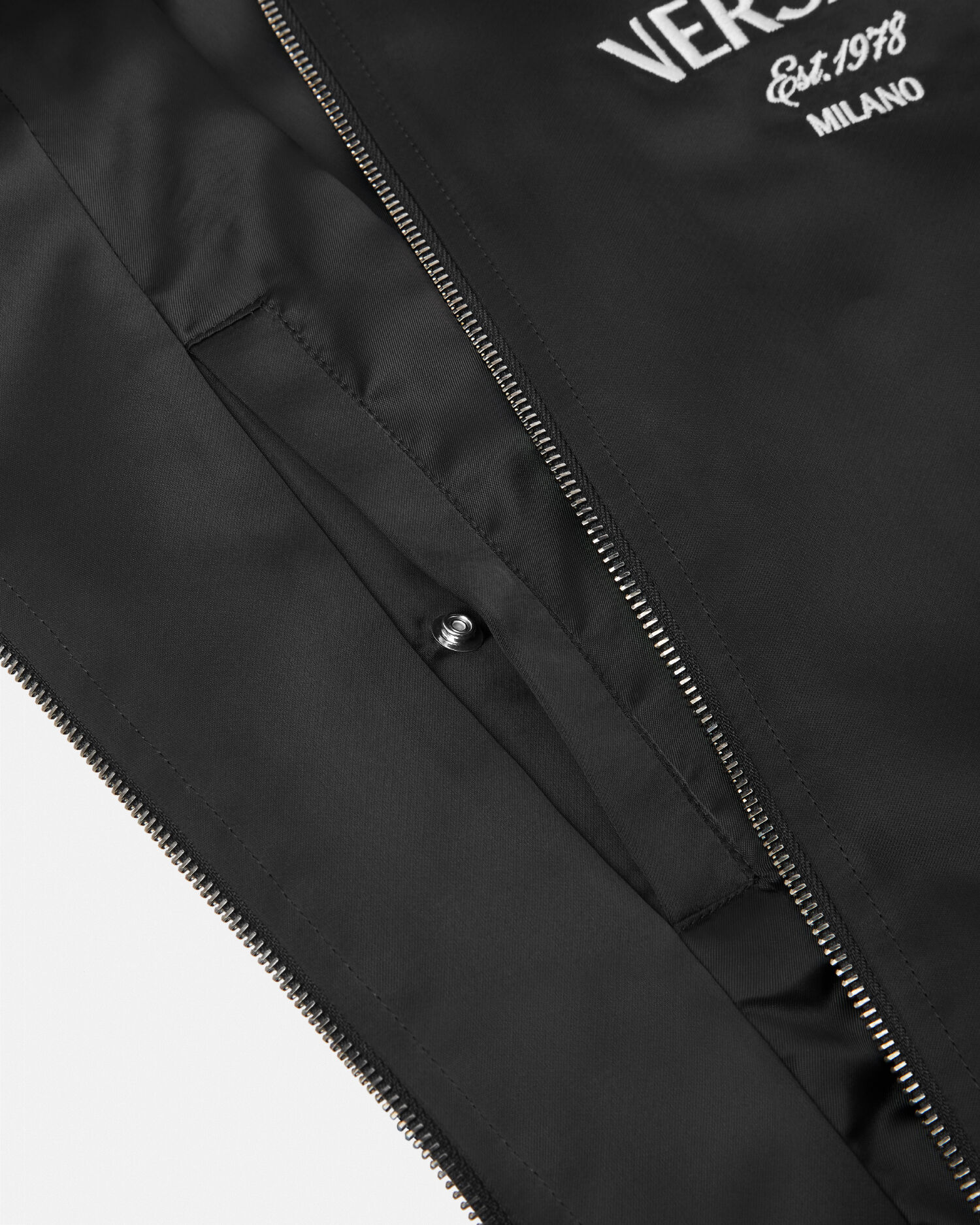 Versace bomber jacket black discount