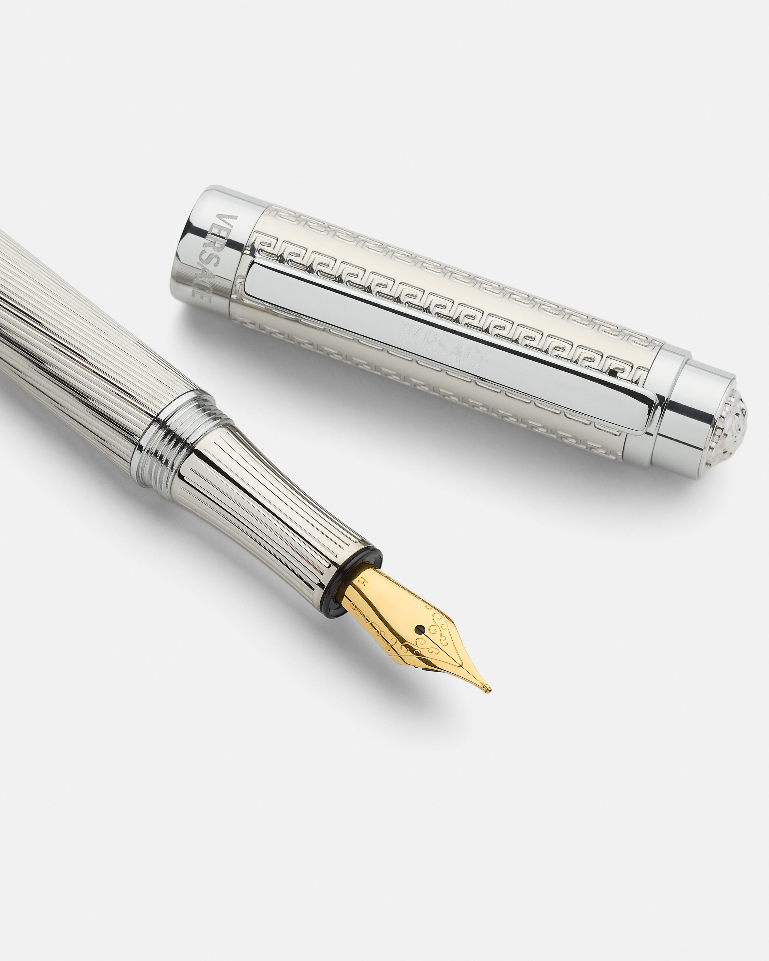 Greca Signature Fountain Pen Silver | VERSACE US