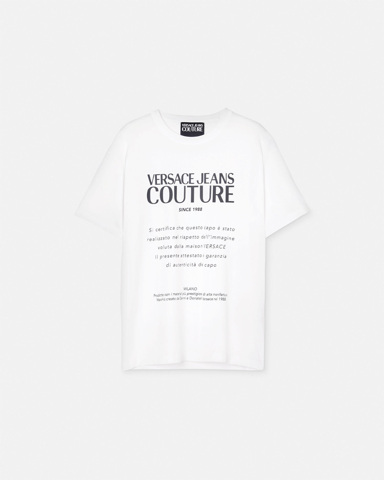 Warranty Logo T Shirt White Print VERSACE