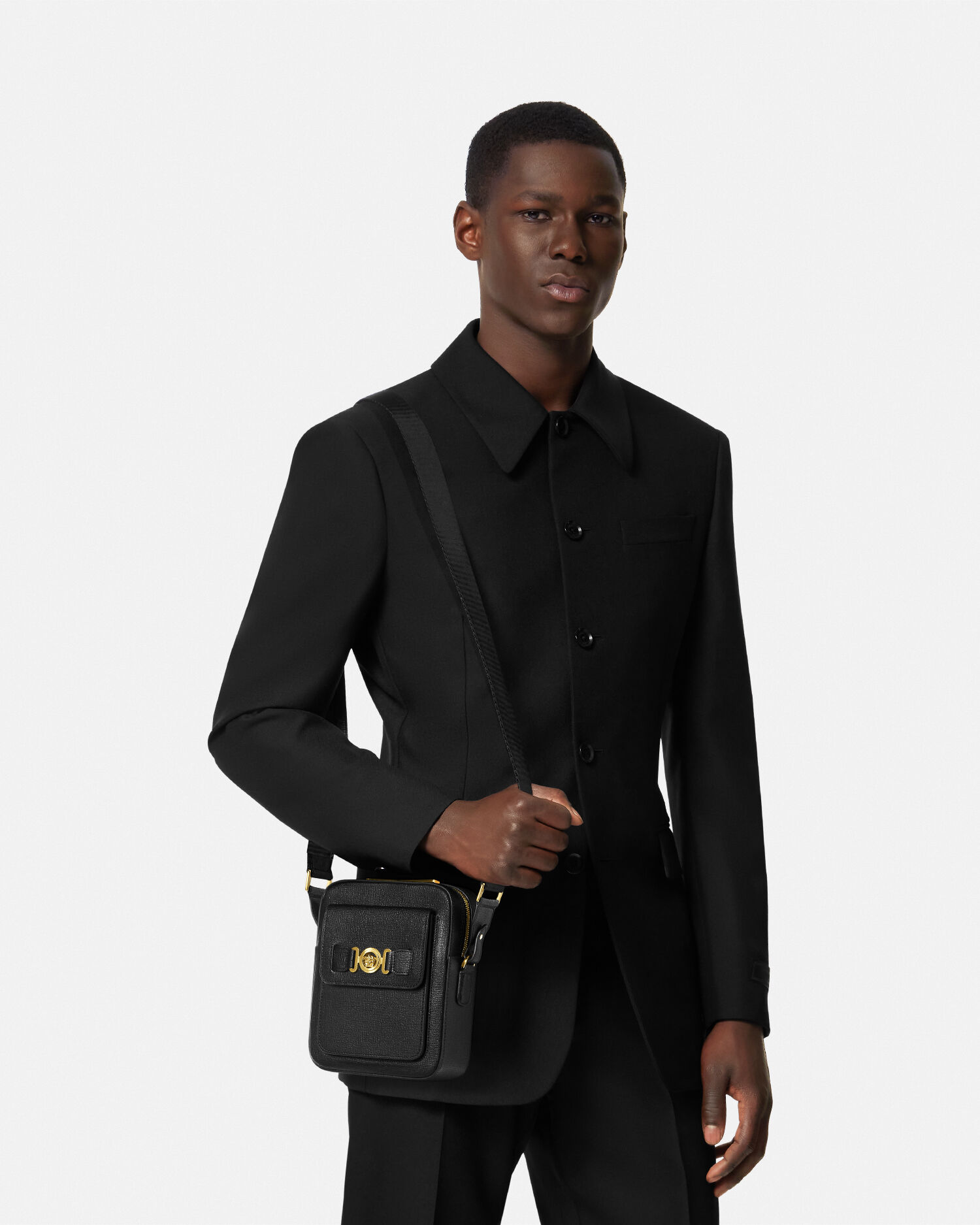 Medusa Biggie Leather Crossbody Bag