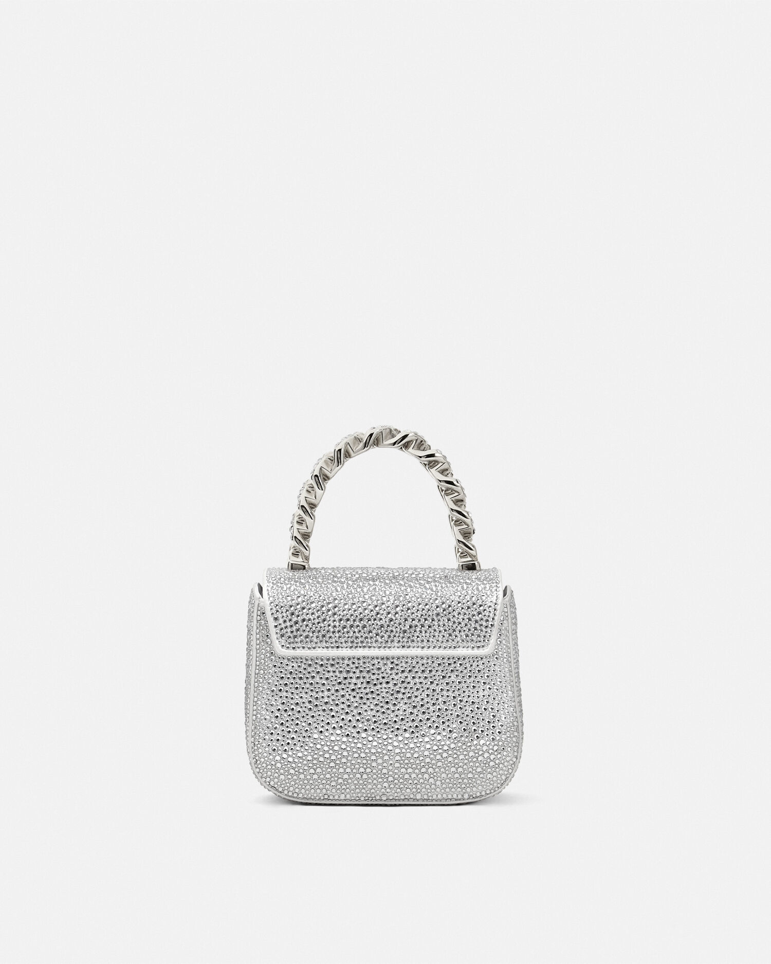 La Medusa Embellished Satin Mini Bag White | VERSACE US
