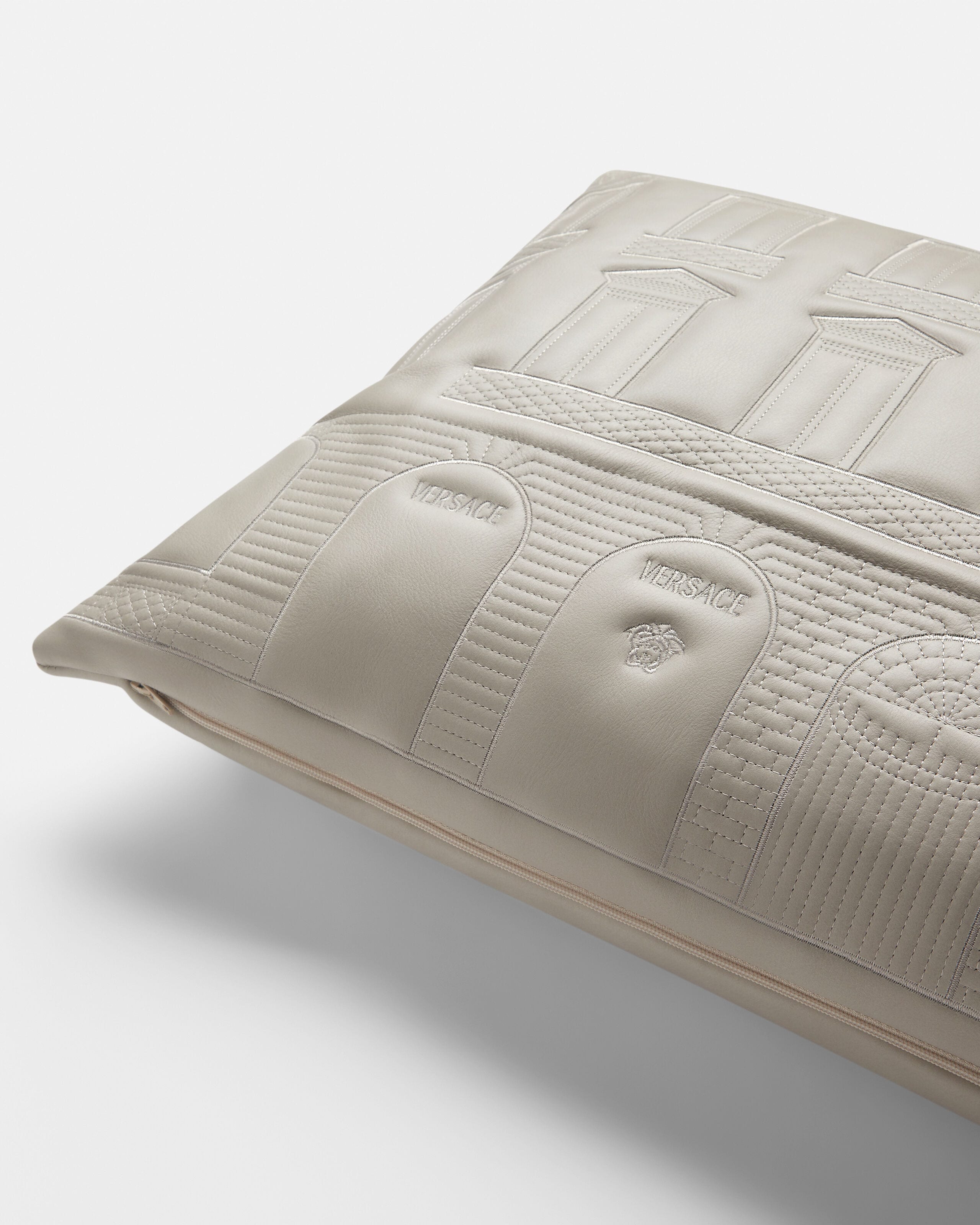 Embroidered N.12 Cushion Beige | VERSACE