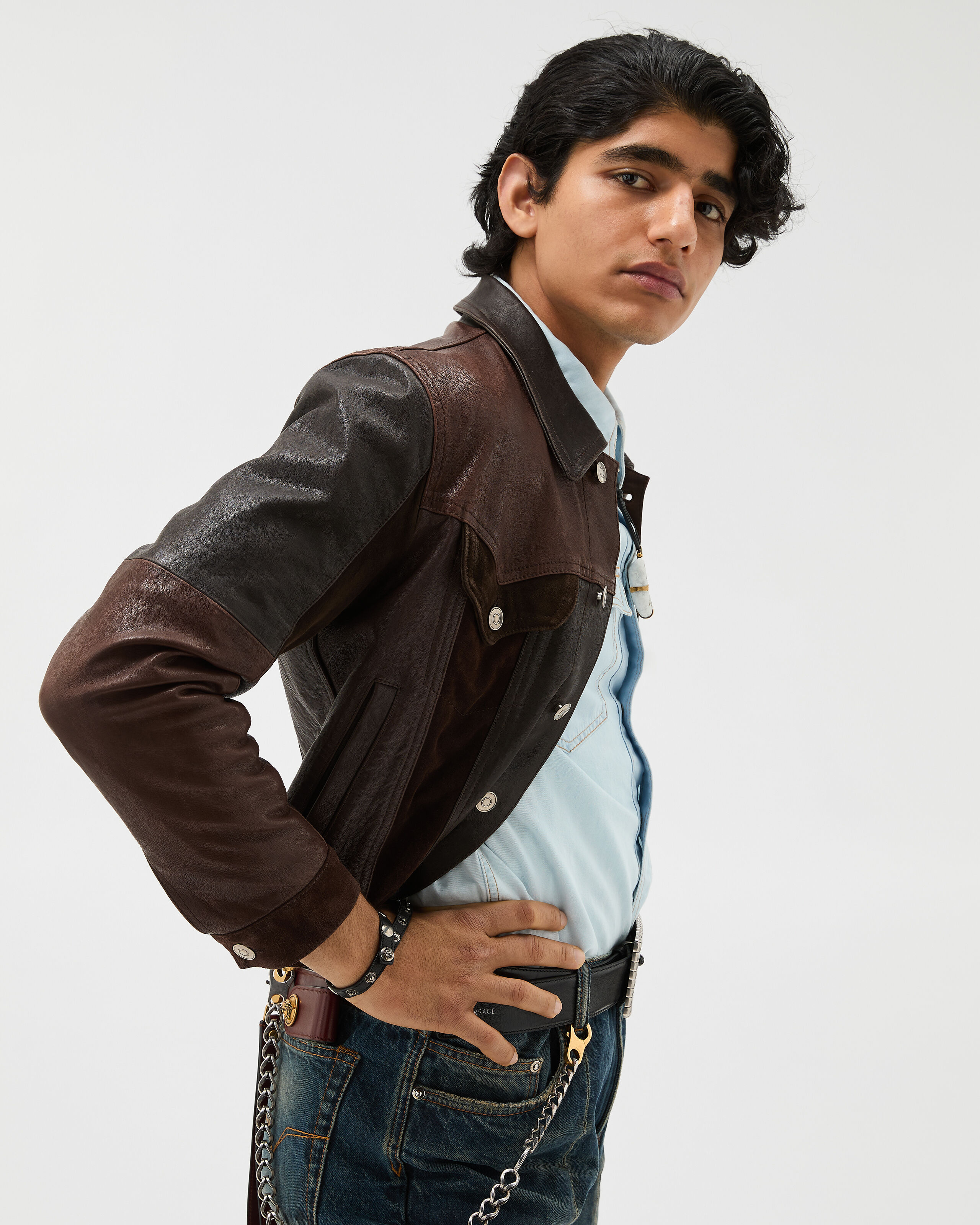 Leather Blouson Brown | VERSACE
