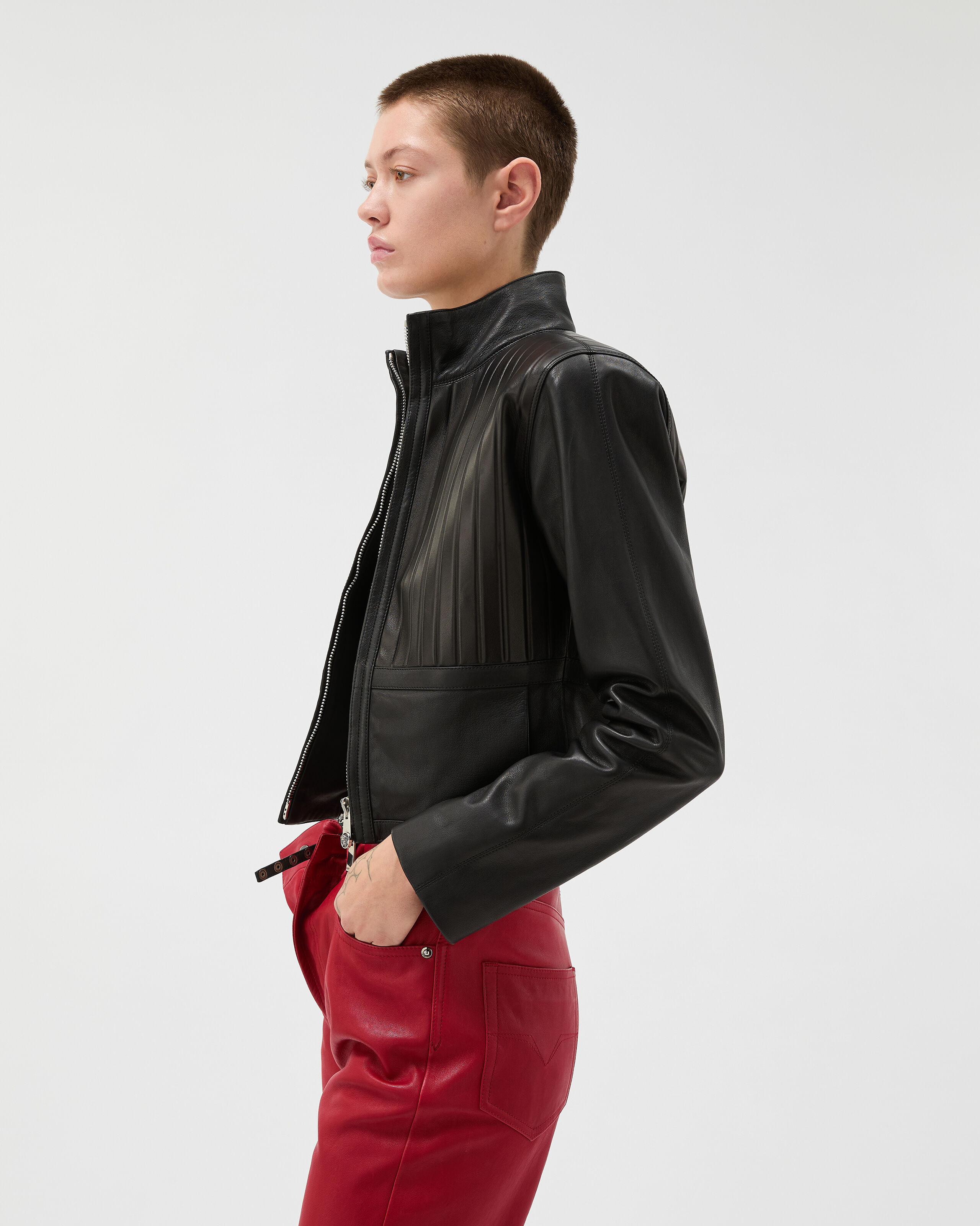 Leather Blouson Black | VERSACE US