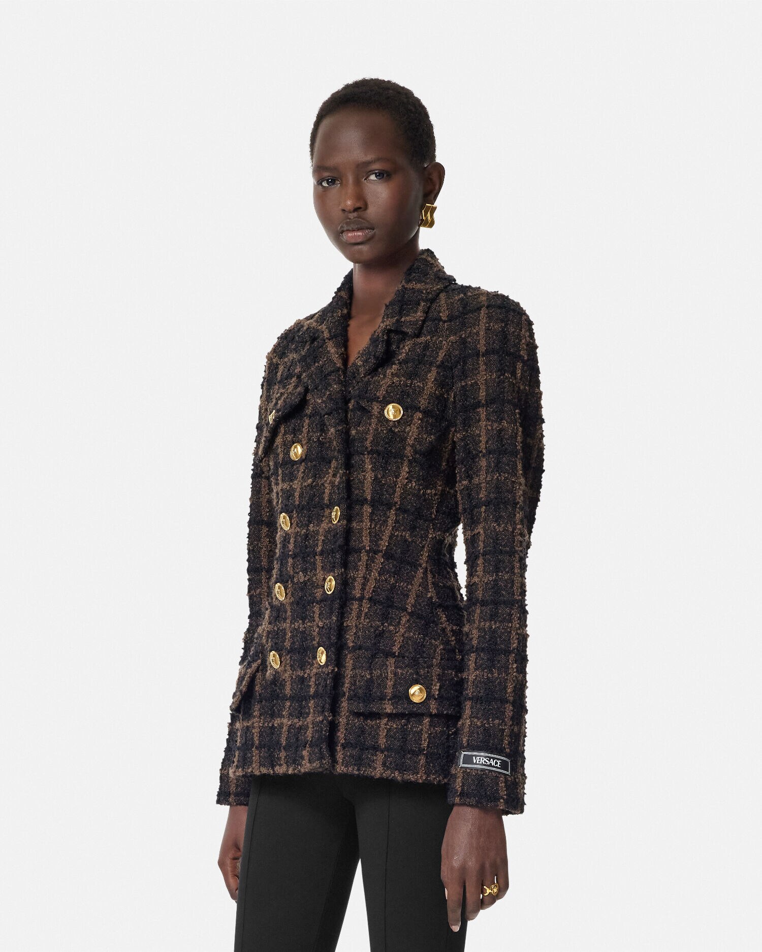 Tweed fitted blazer on sale