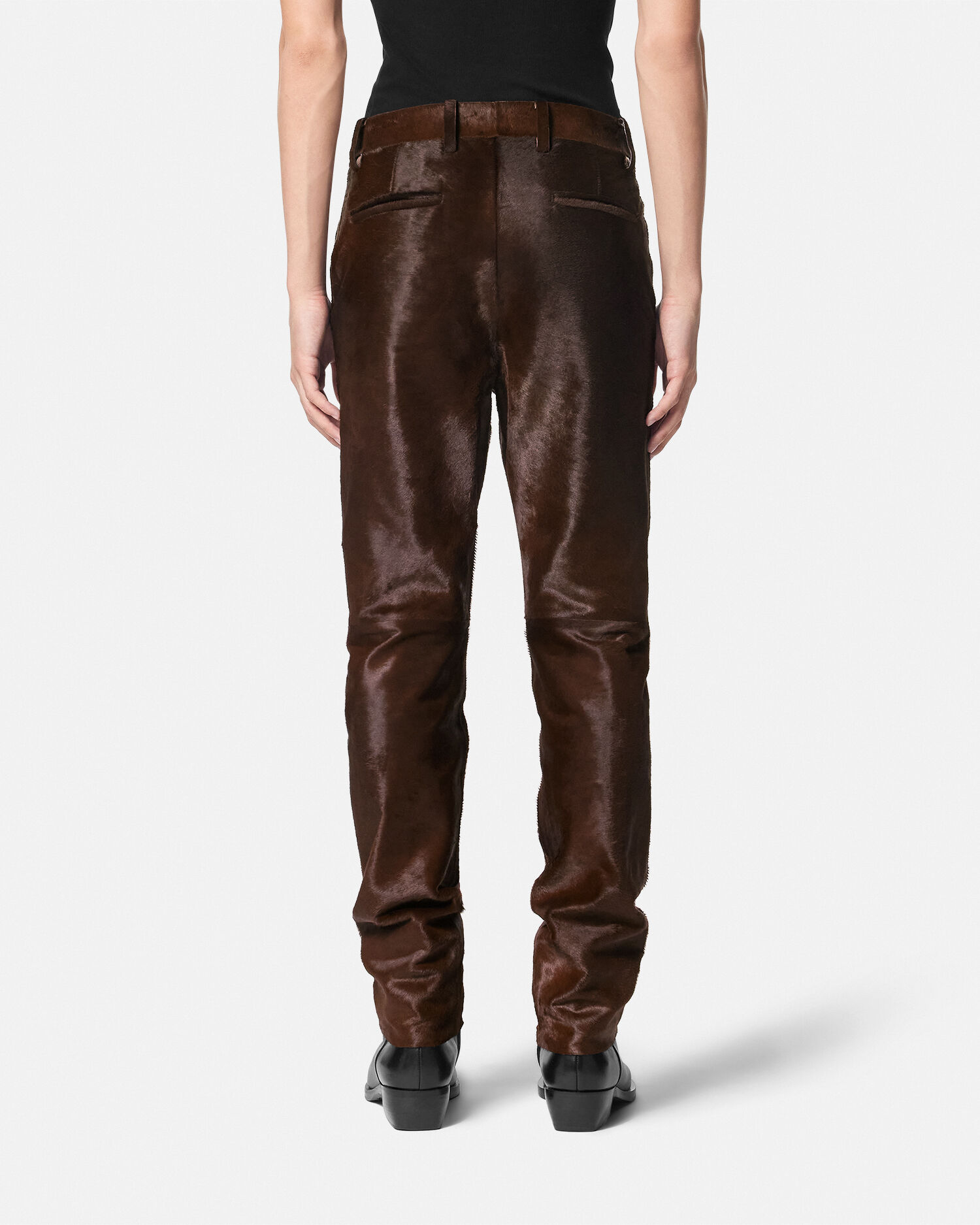 Versace leather pants on sale