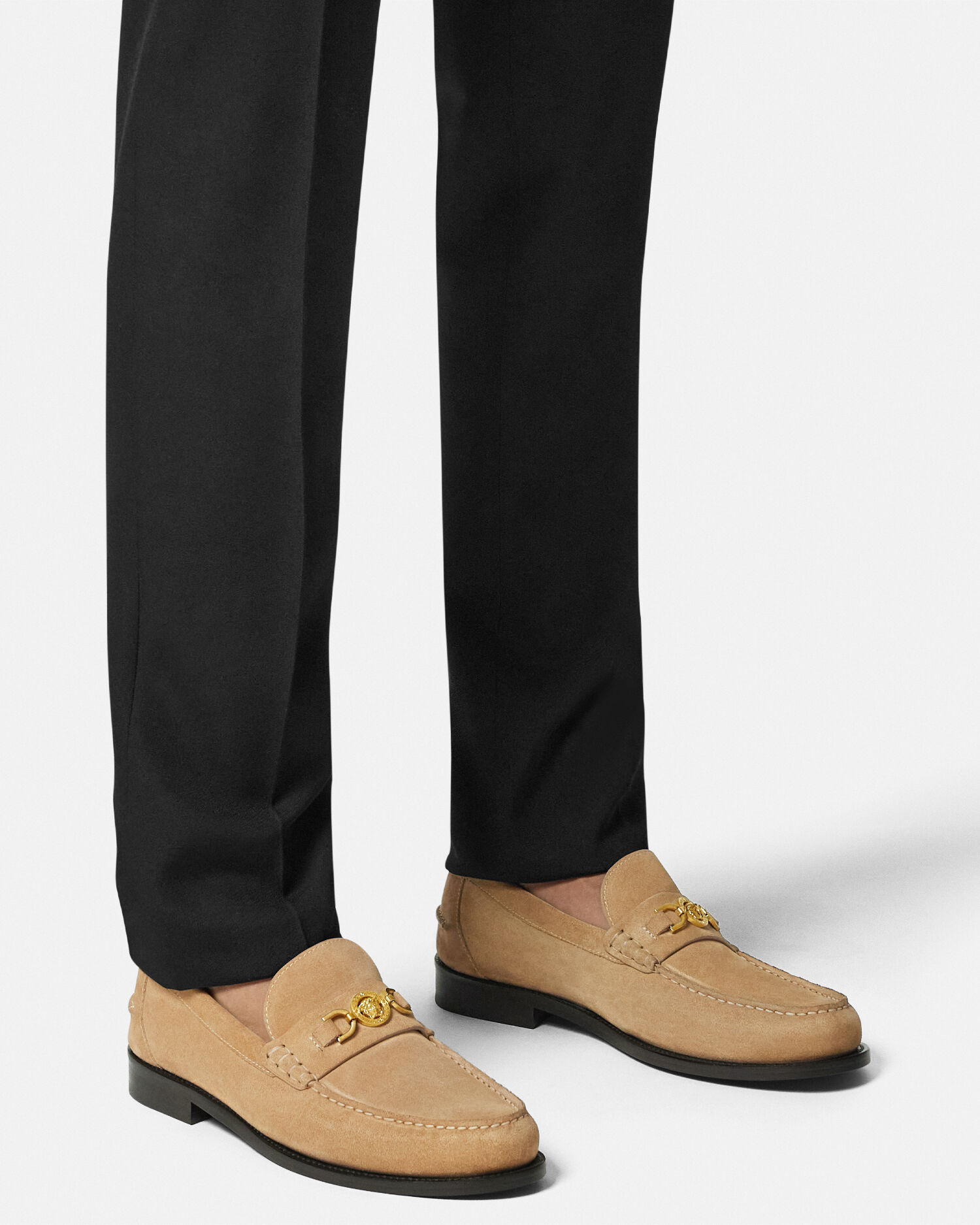 Versace suede loafers top