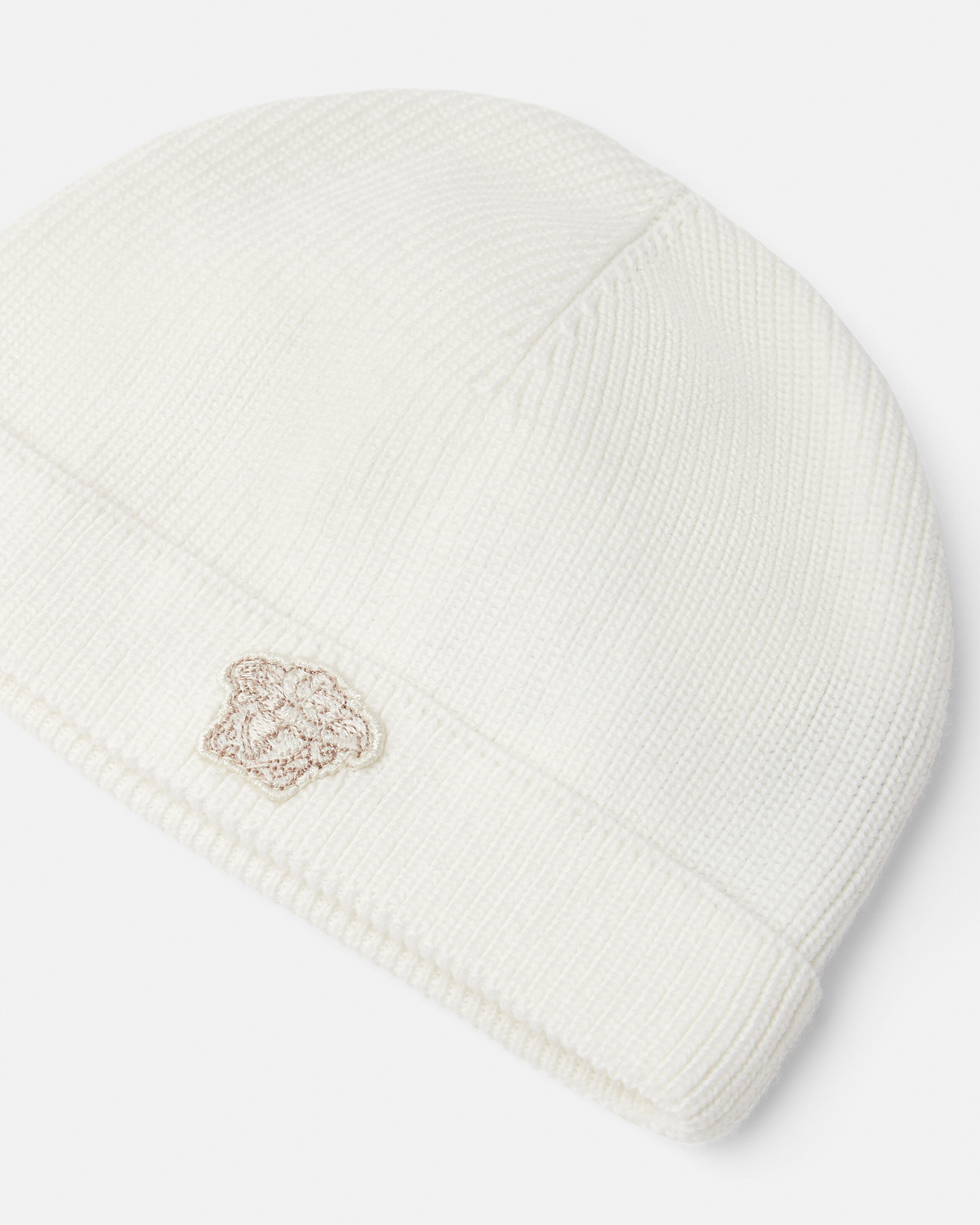 Baby Cotton Knit Beanie White | VERSACE US