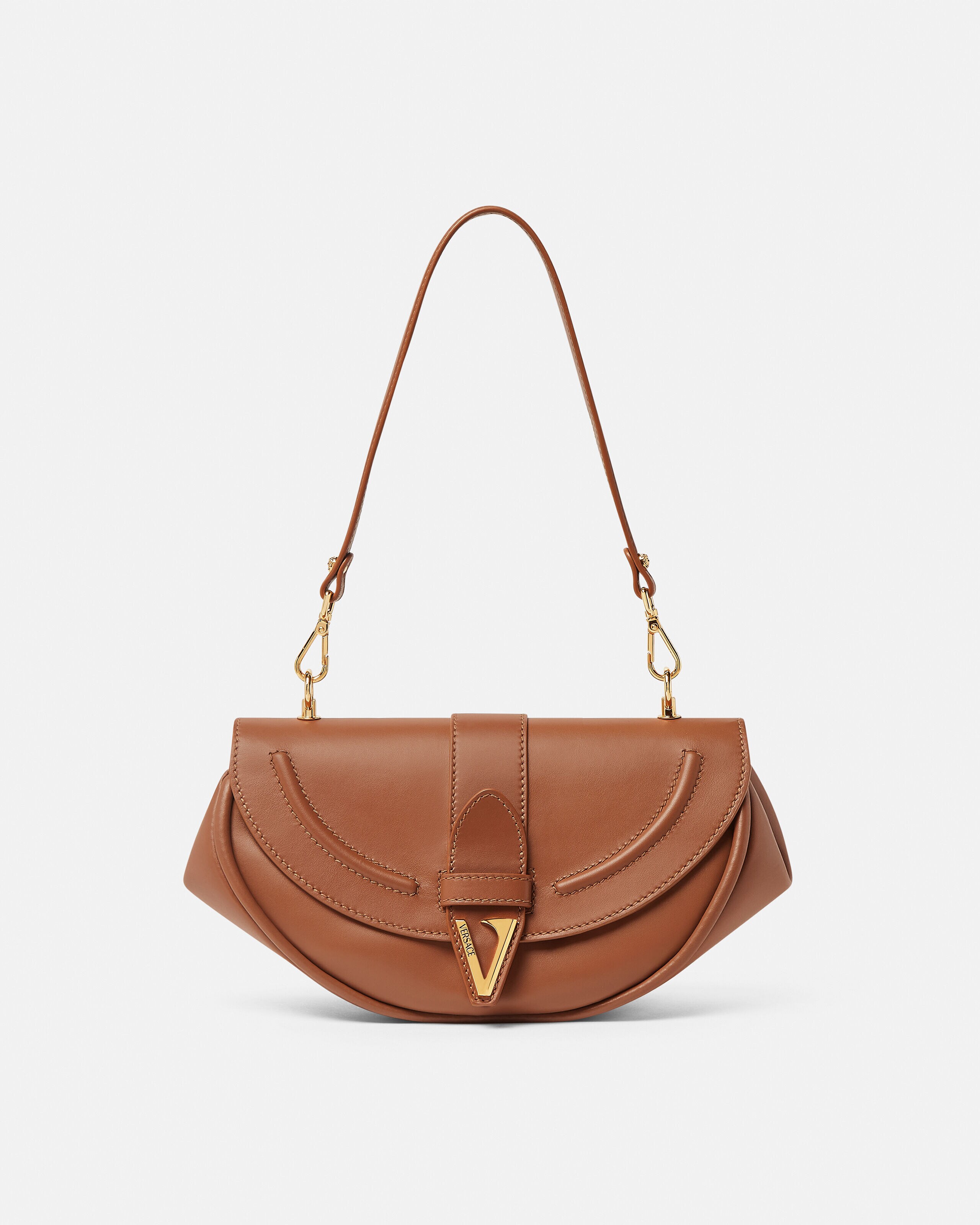 VERSAGEセット Virtus Leather Shoulder Bag Brown | VERSACE CA