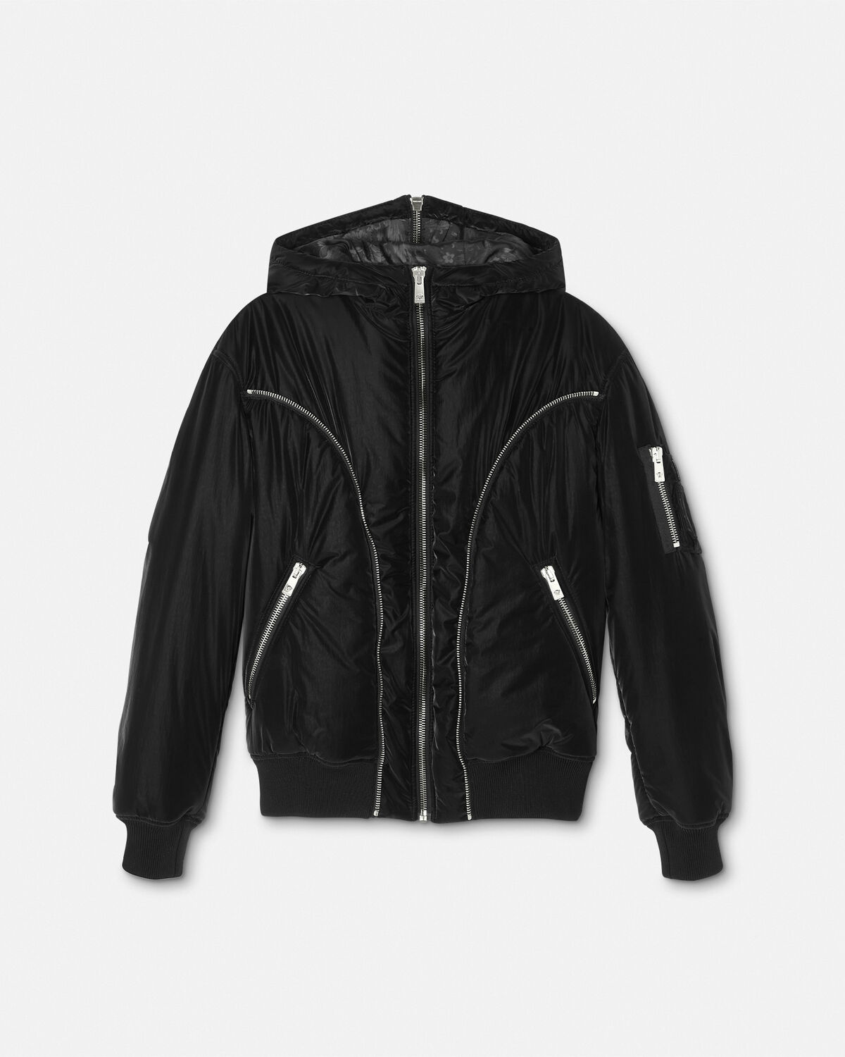Versace Nylon Zip Puffer Jacket | VERSACE
