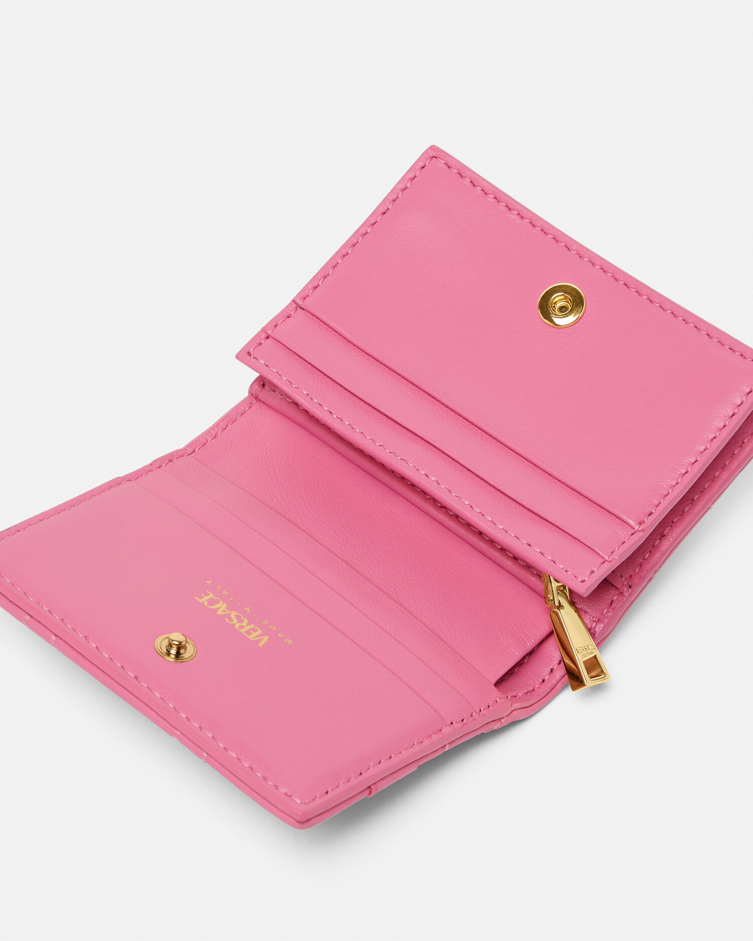 Medusa '95 Quilted Nappa Wallet Pink | VERSACE US