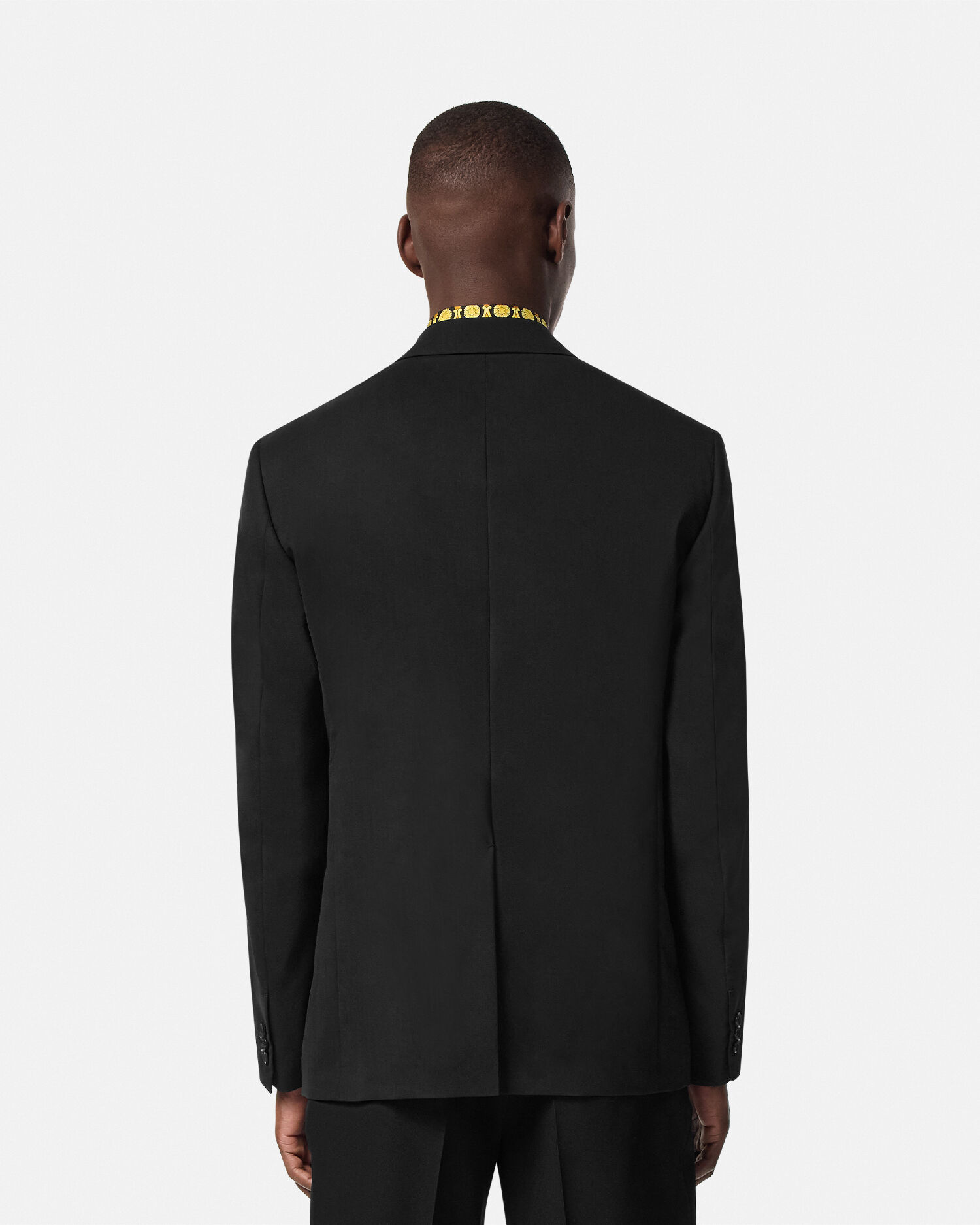 Wool Slim Blazer Black | VERSACE US