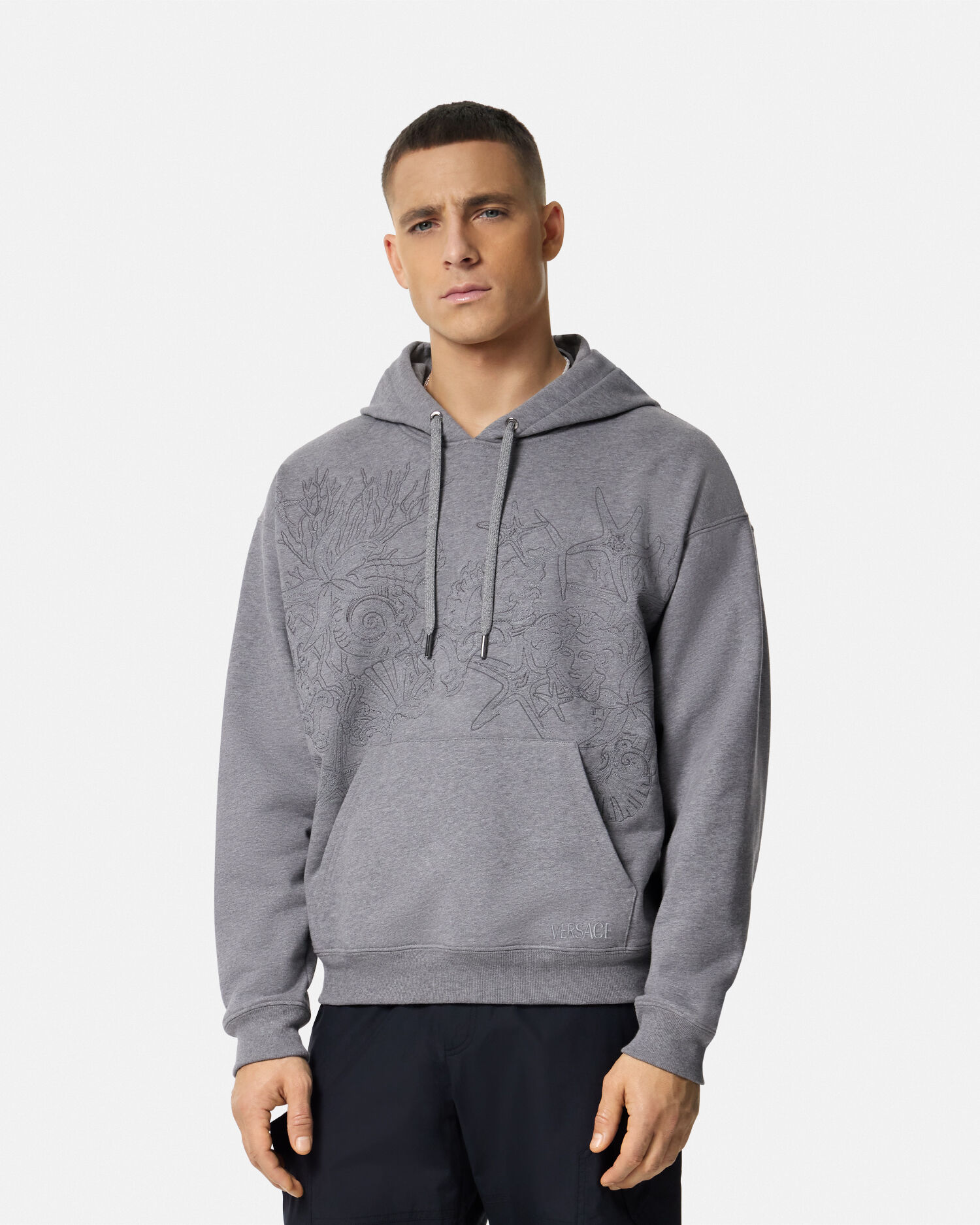 Embroidered Barocco Sea Hoodie