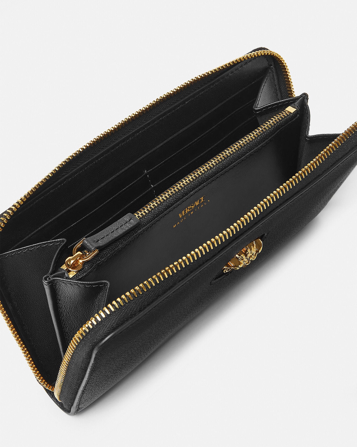 La Medusa Leather Wallet Black | VERSACE US