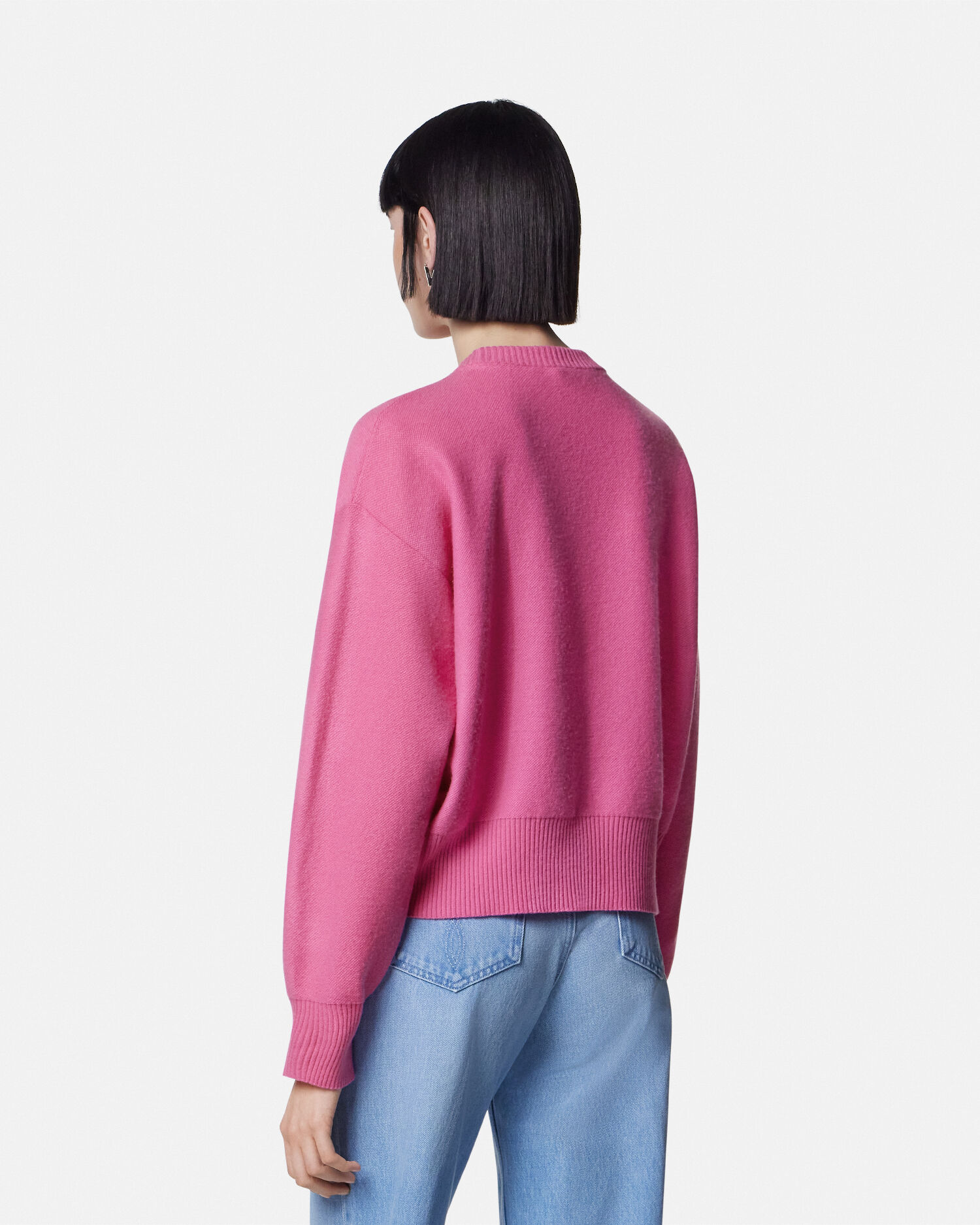 Cashmere-Blend Medusa Knit Sweater Pink | VERSACE US