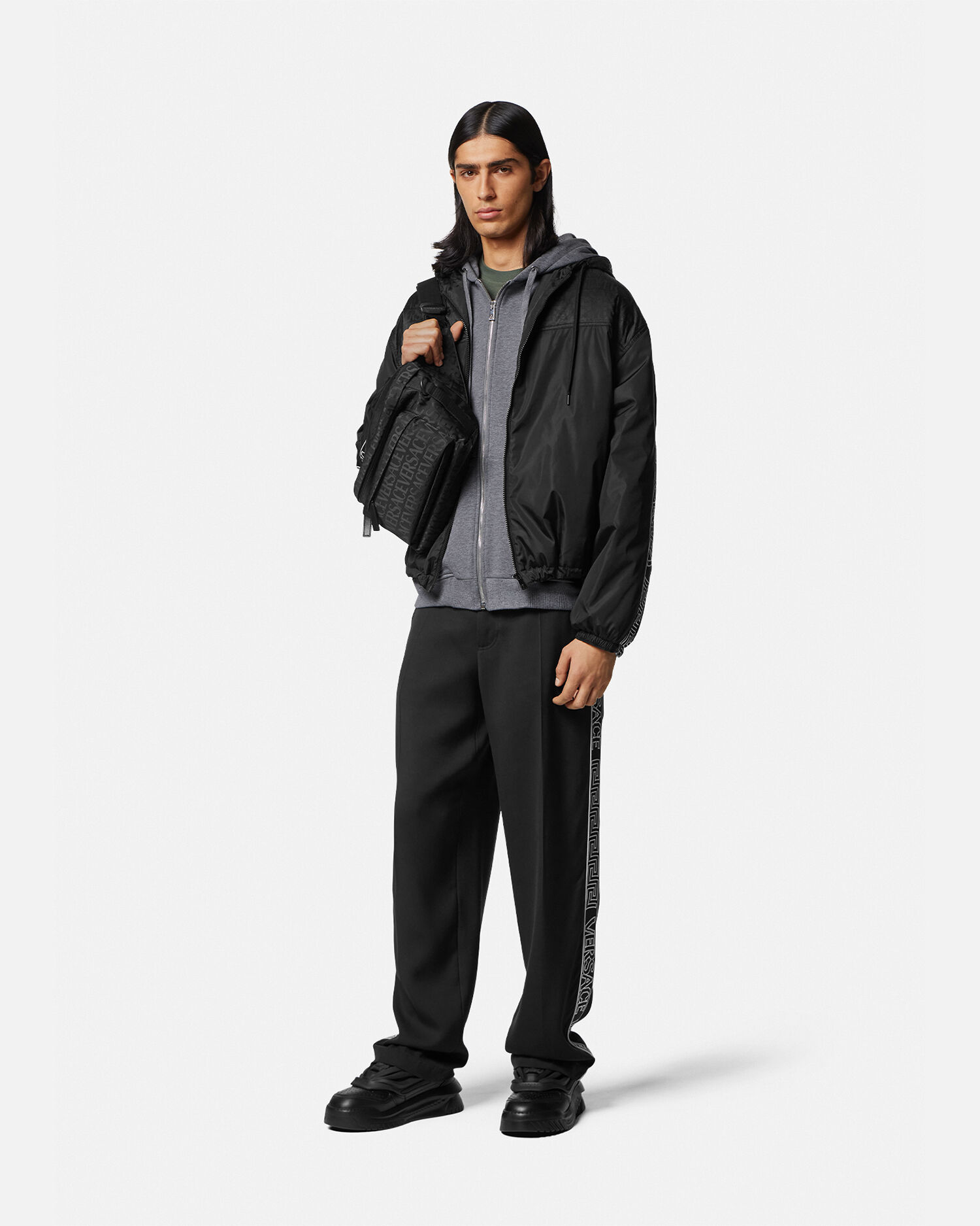 Felpa con zip versace store