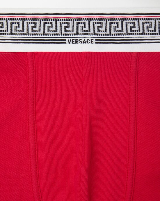 Ribbed Cotton-Jersey Trunks  Red 2