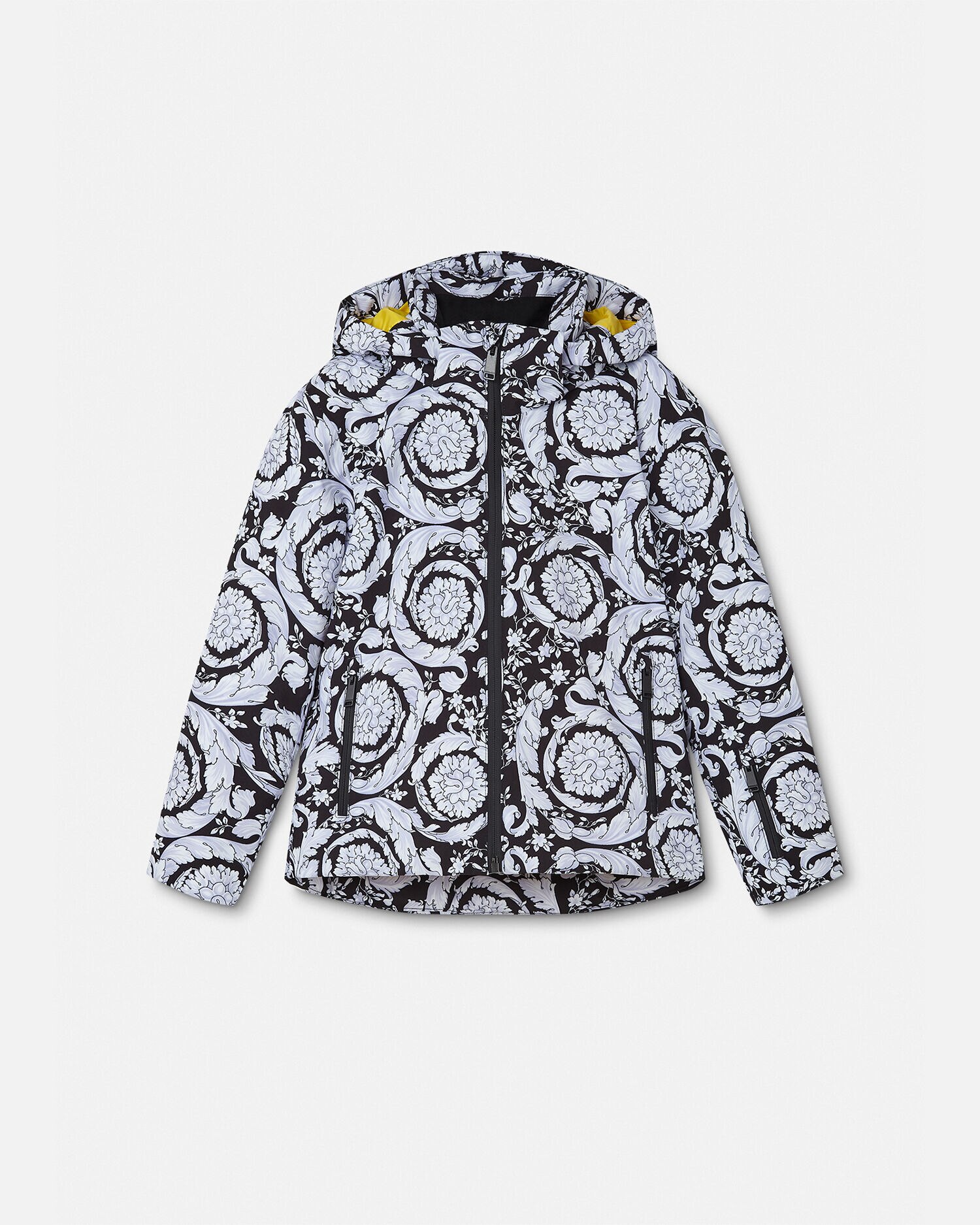 Silver Baroque Kids Ski Jacket Black Versace US