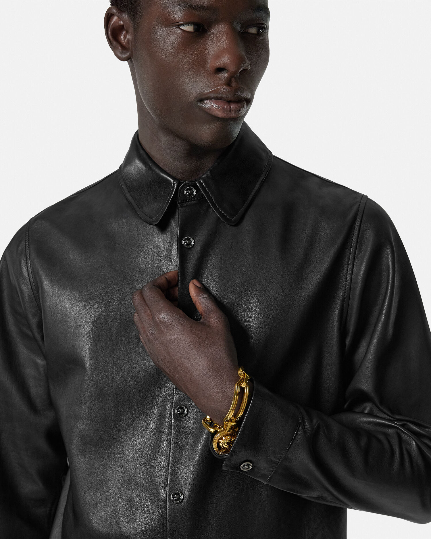 Versace leather shirt hot sale