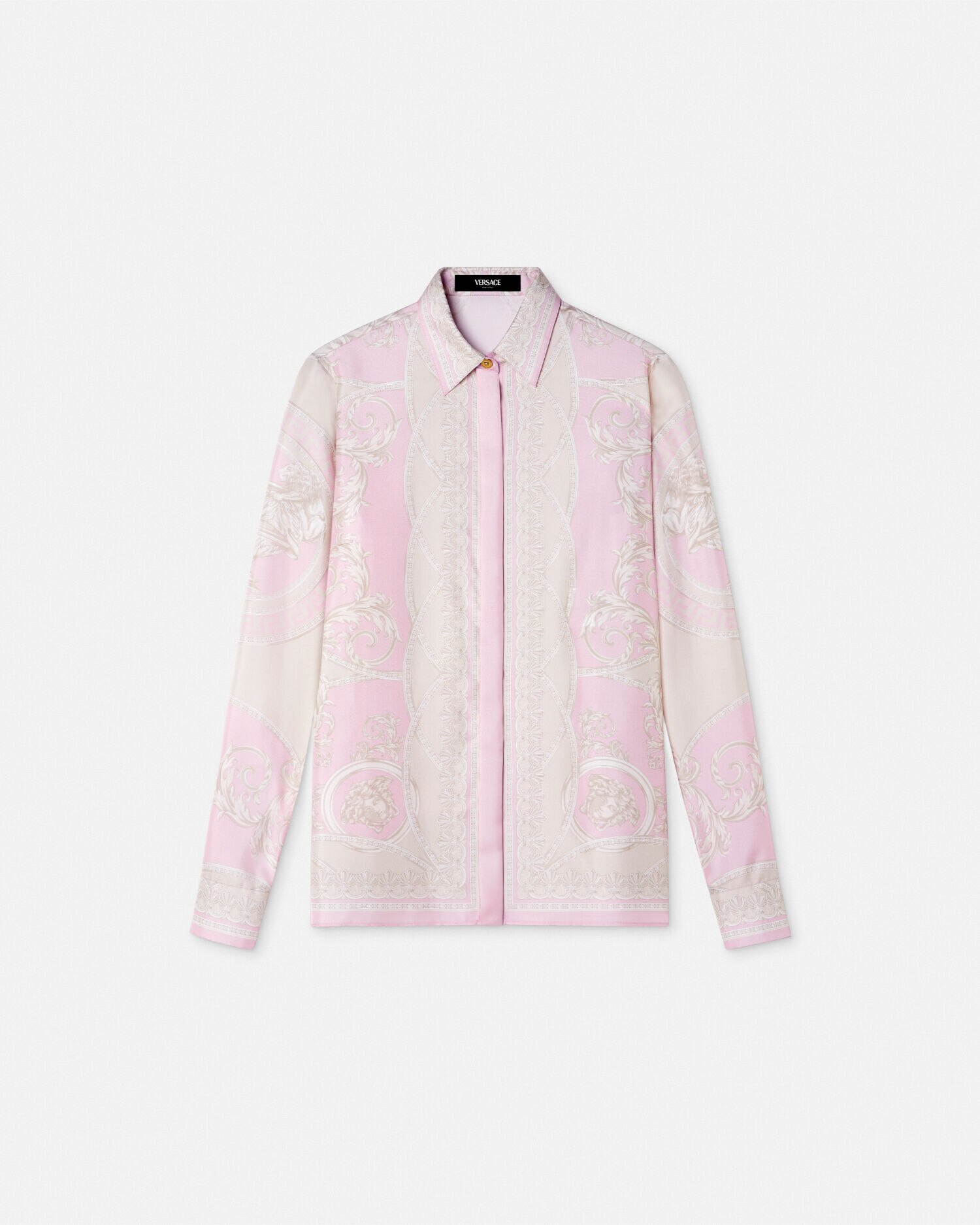 その他 VERSACE 1001360 1A13359 La Coupe des Dieux Silk Shirt Pink,Print | VERSACE