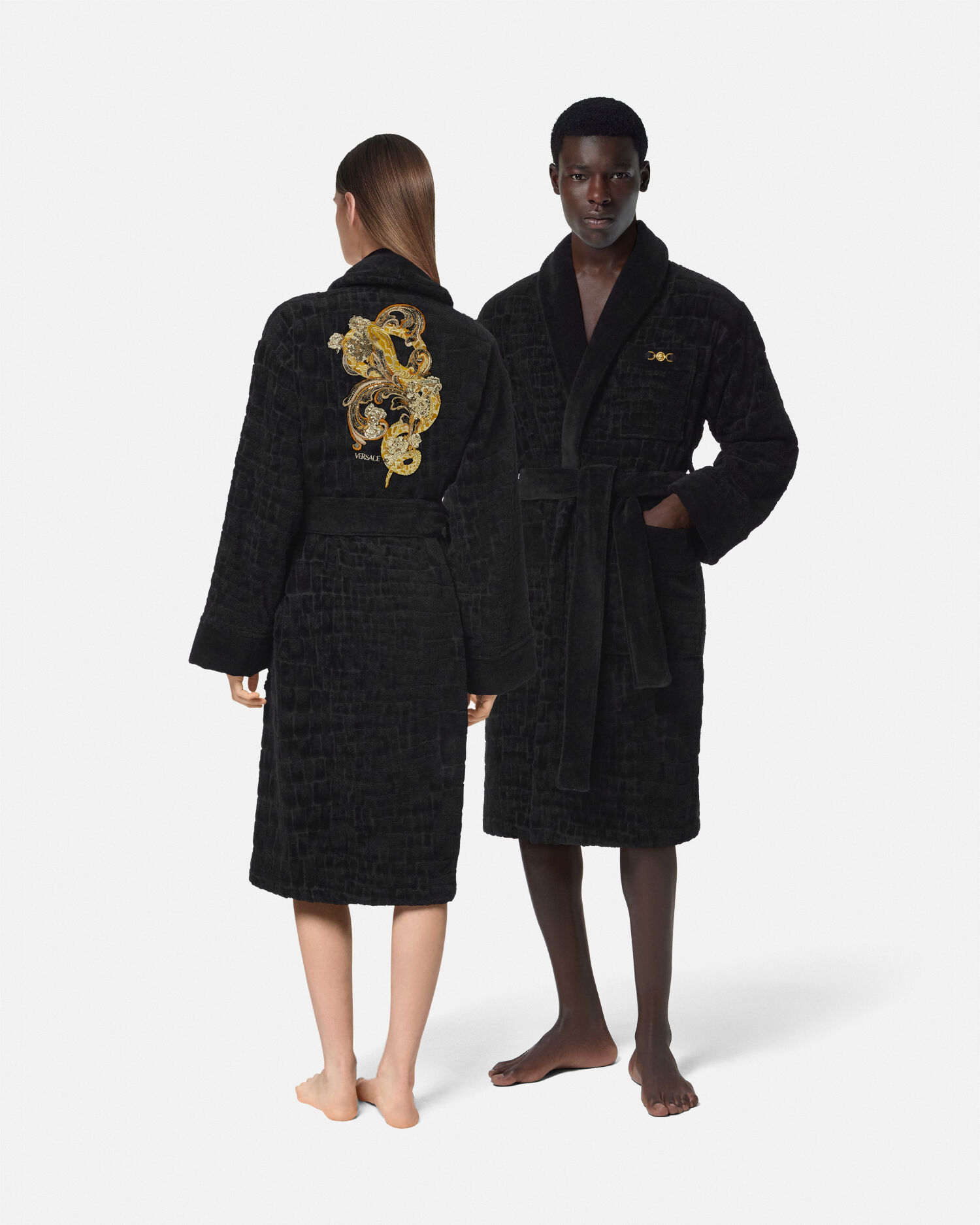 Embroidered Chinese New Year Bathrobe | VERSACE US Embroidered Chinese New Year Bathrobe | VERSACE US