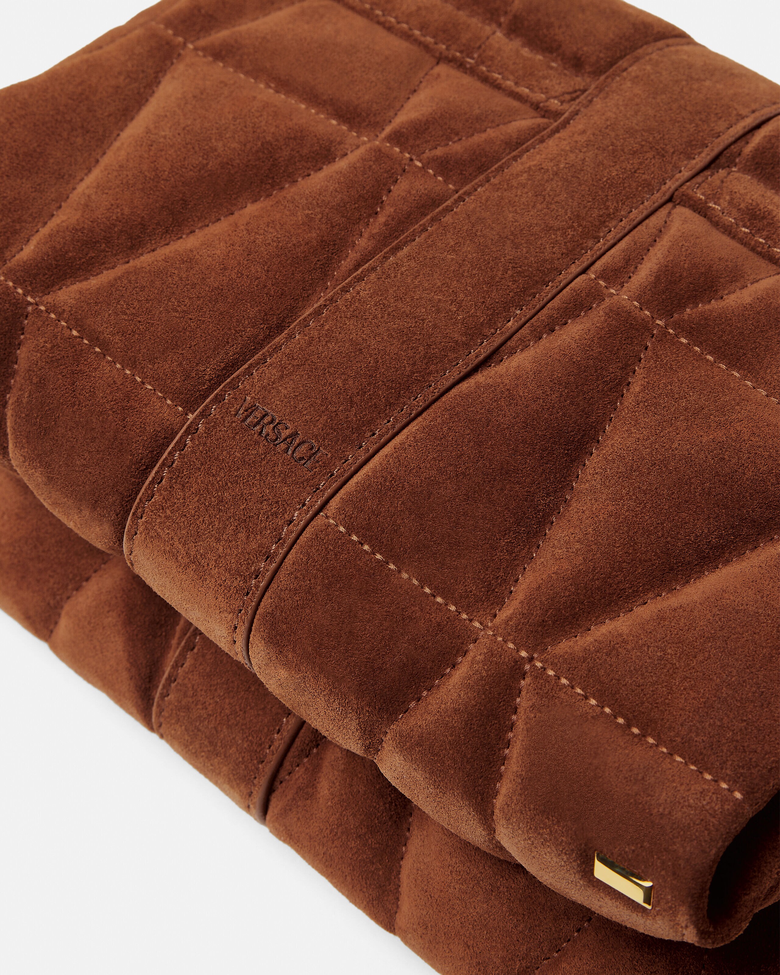 Kleio Quilted Suede Shoulder Bag