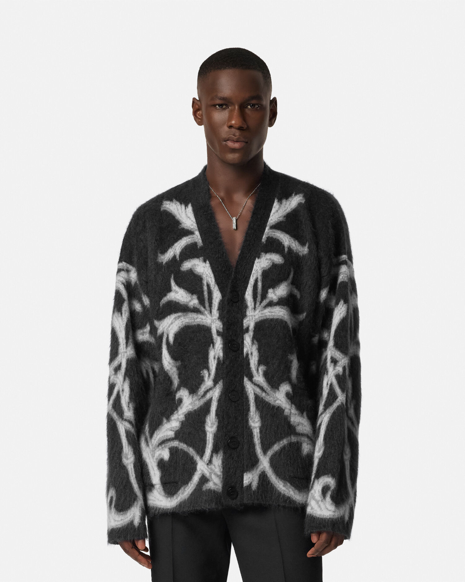 Acanthus Leaves Mohair Blend Cardigan
