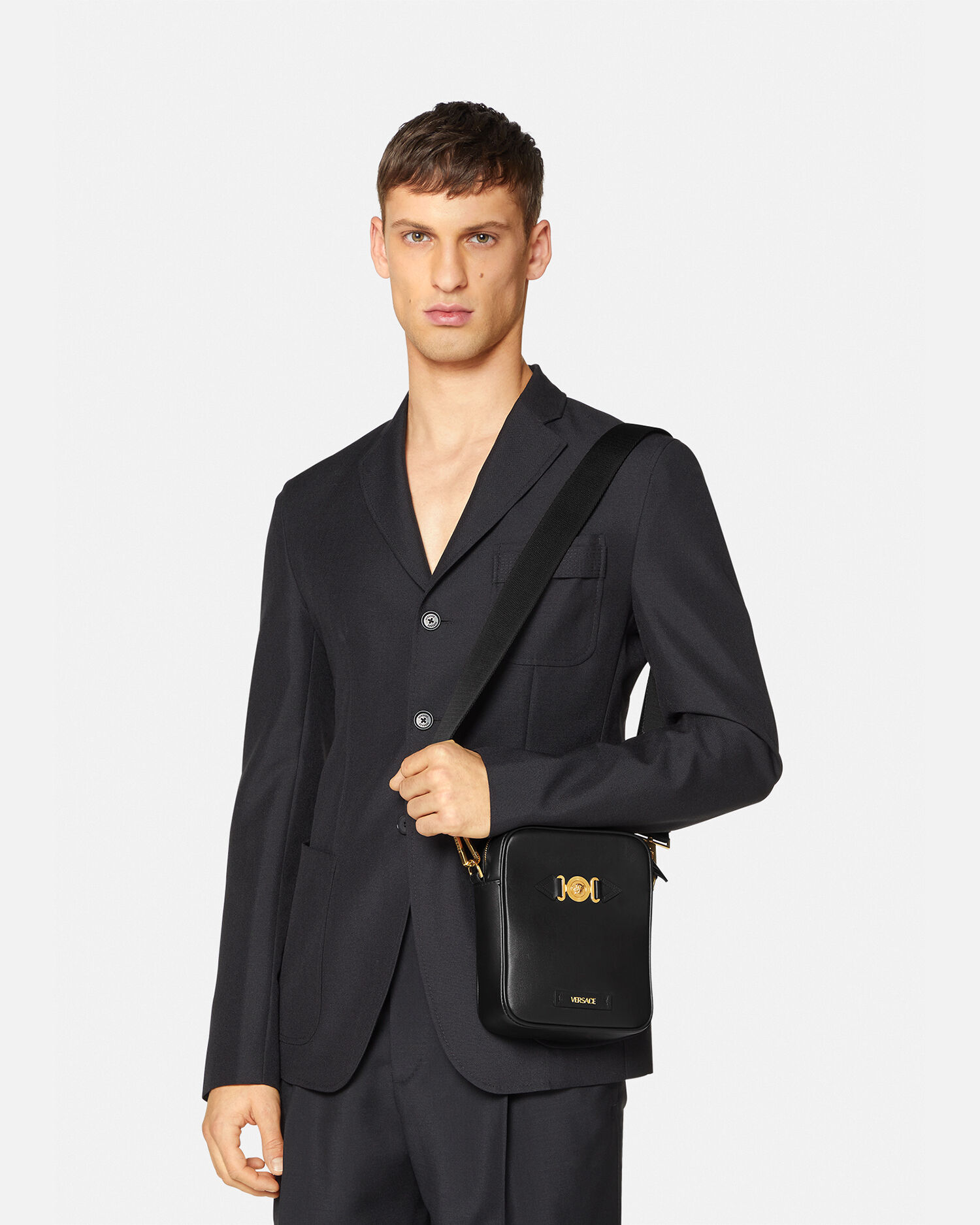 Versace black store crossbody bag