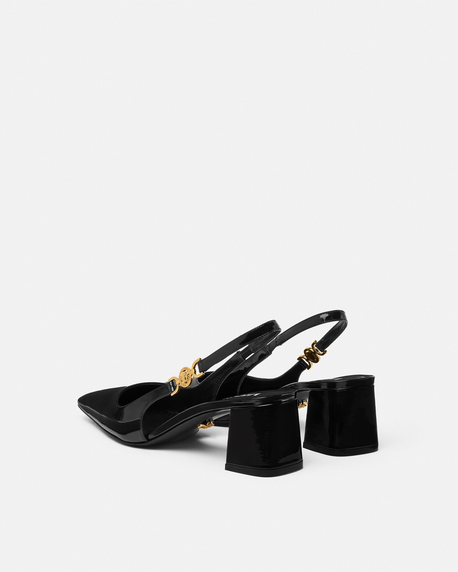 Versace cheap block heels