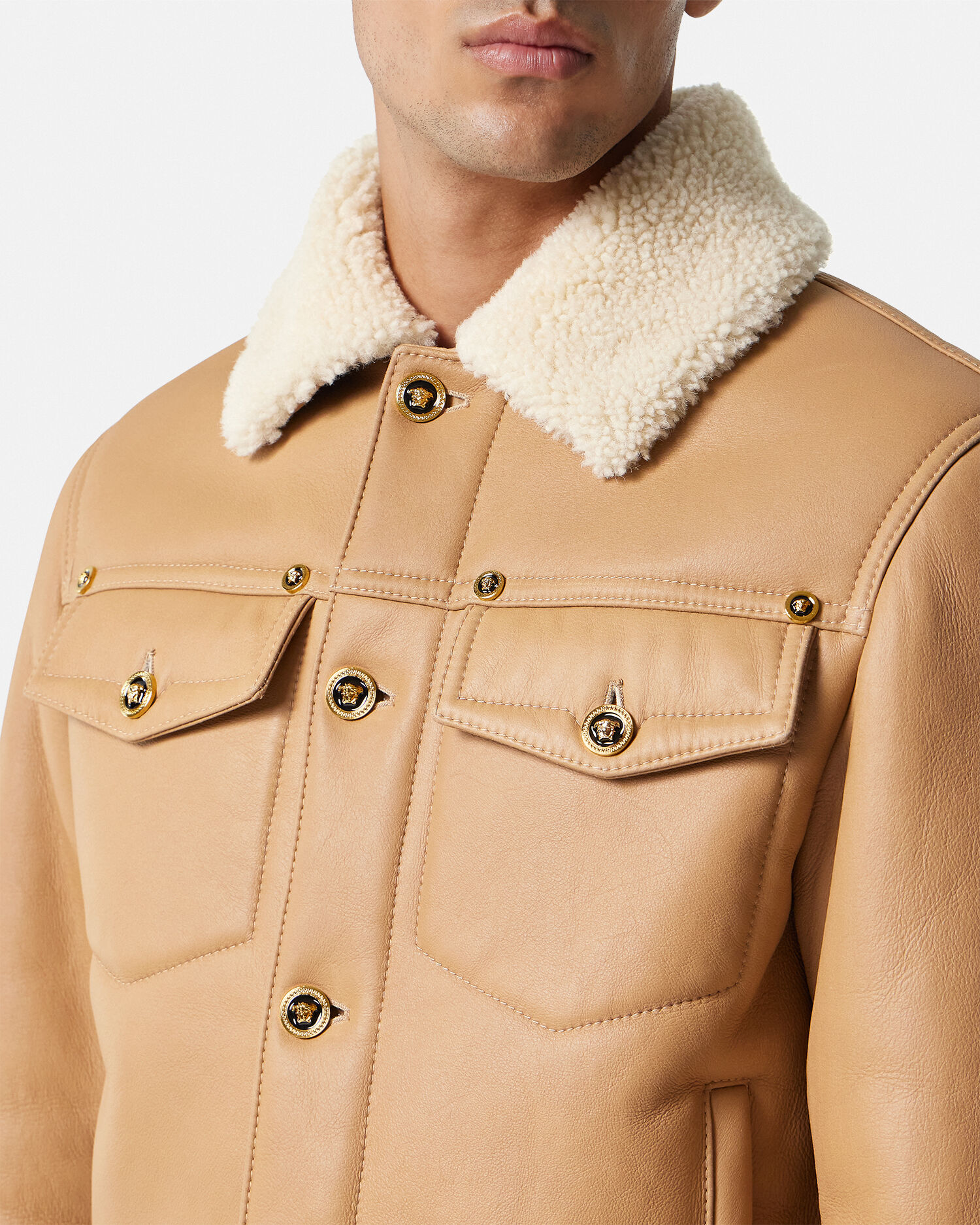 Versace shearling jacket top