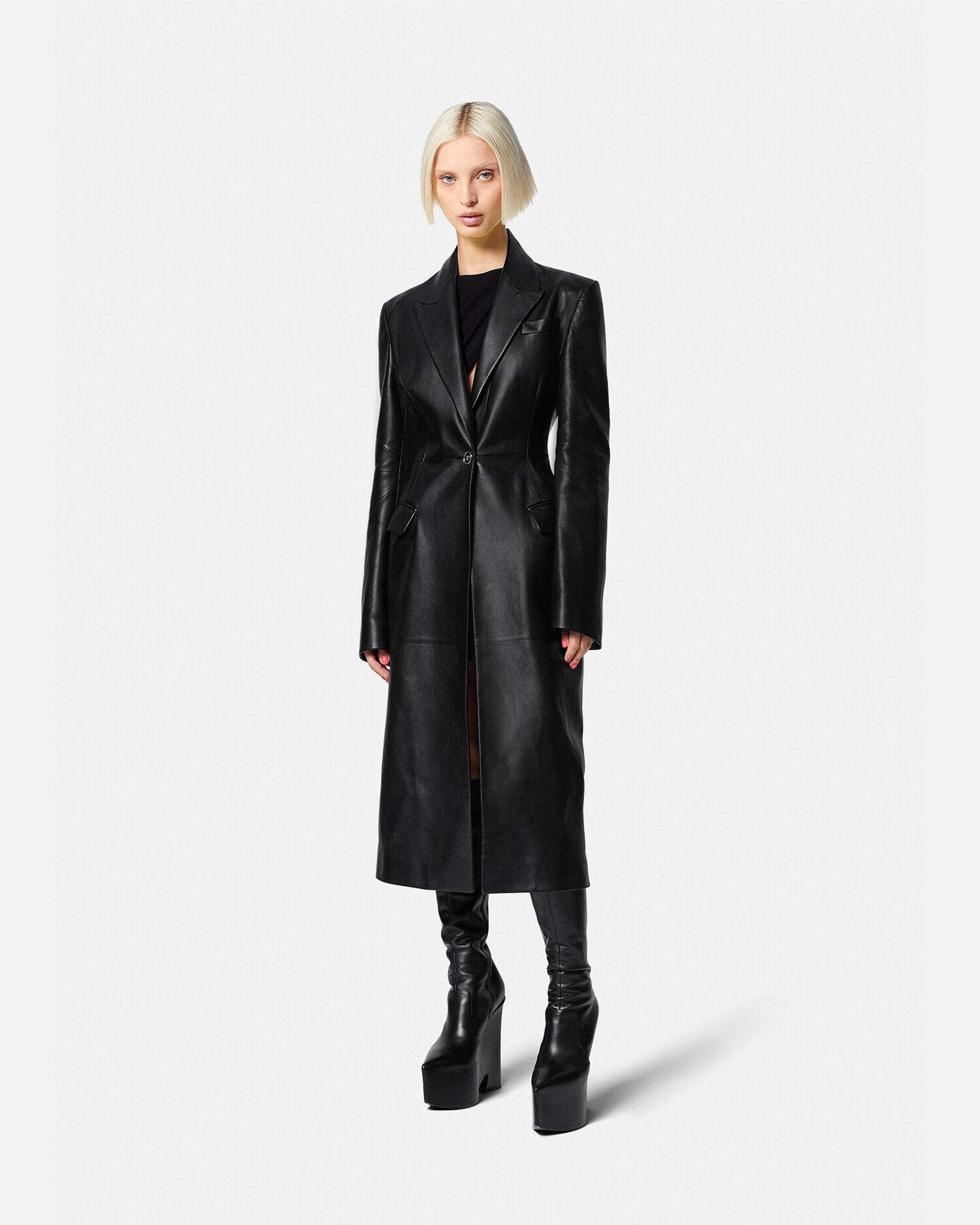 Versace shop leather coat
