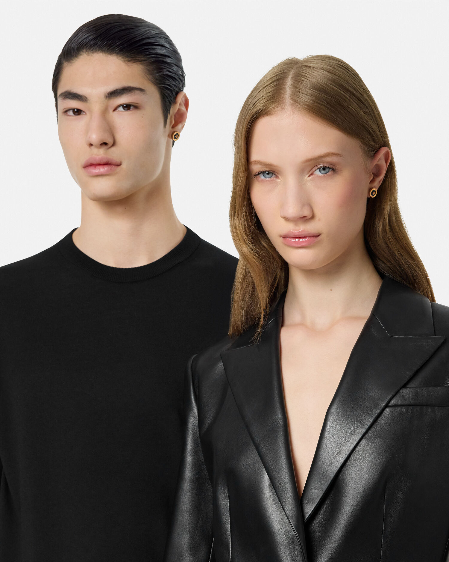 Medusa Earrings Gold,Black | VERSACE US