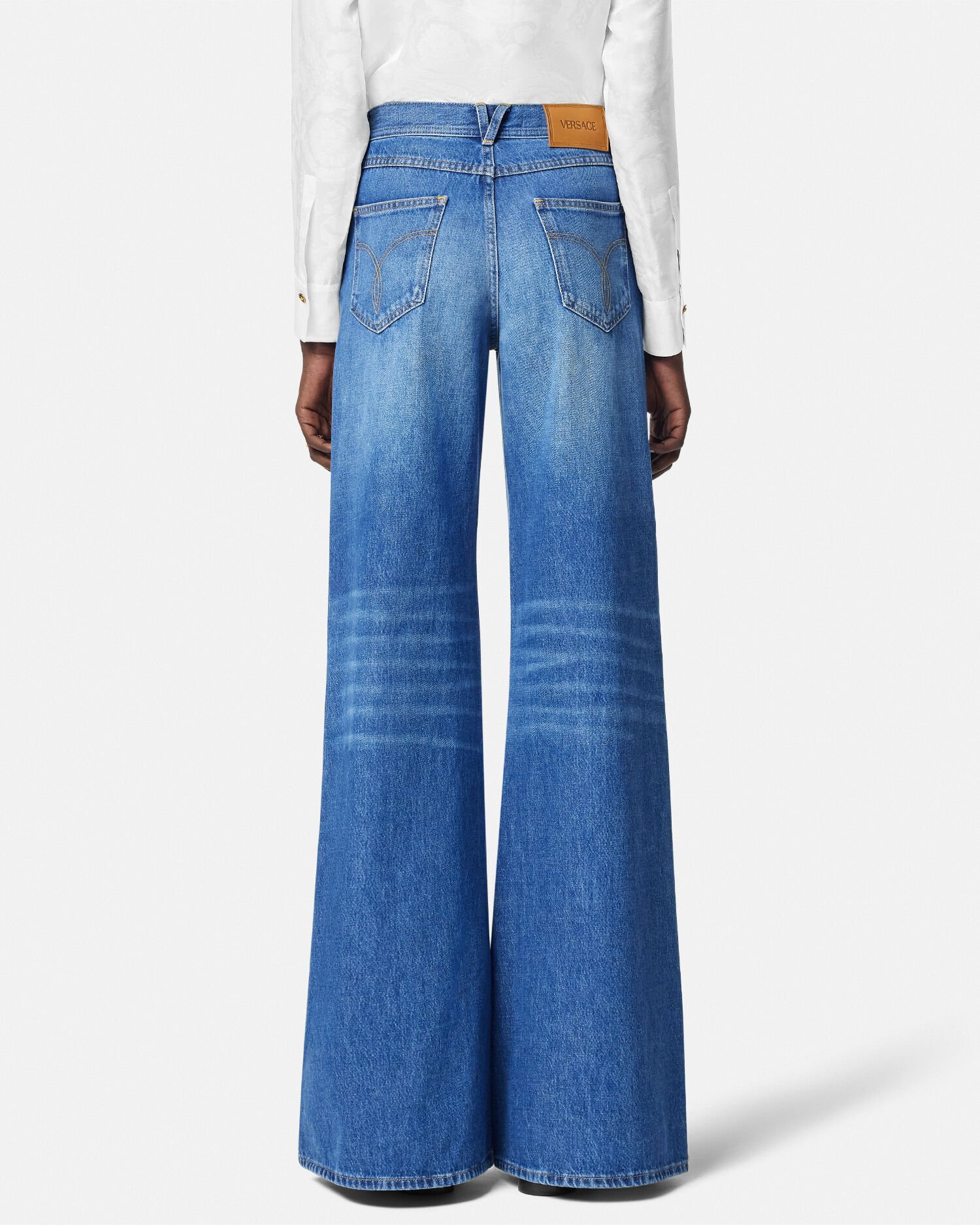 公式通販サイトセール Medusa '95 Wide Flared Jeans Blue | VERSACE US パンツ
