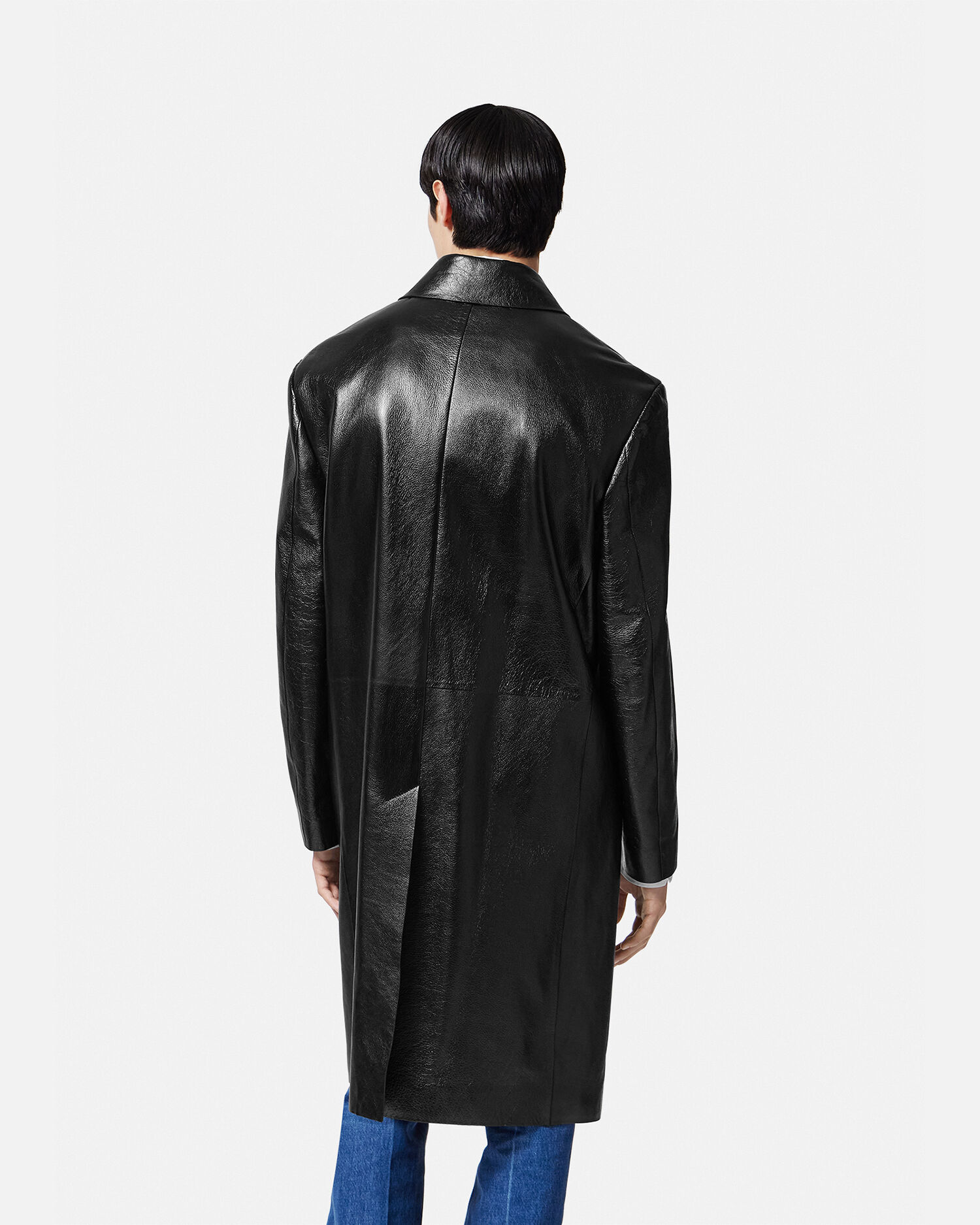 Versace leather coat discount