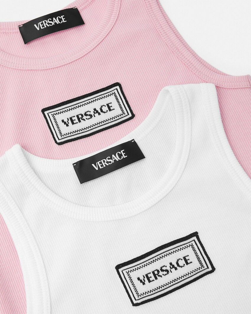 Kids Ribbed Cotton Tank Top 2-Pack Light Pink 4