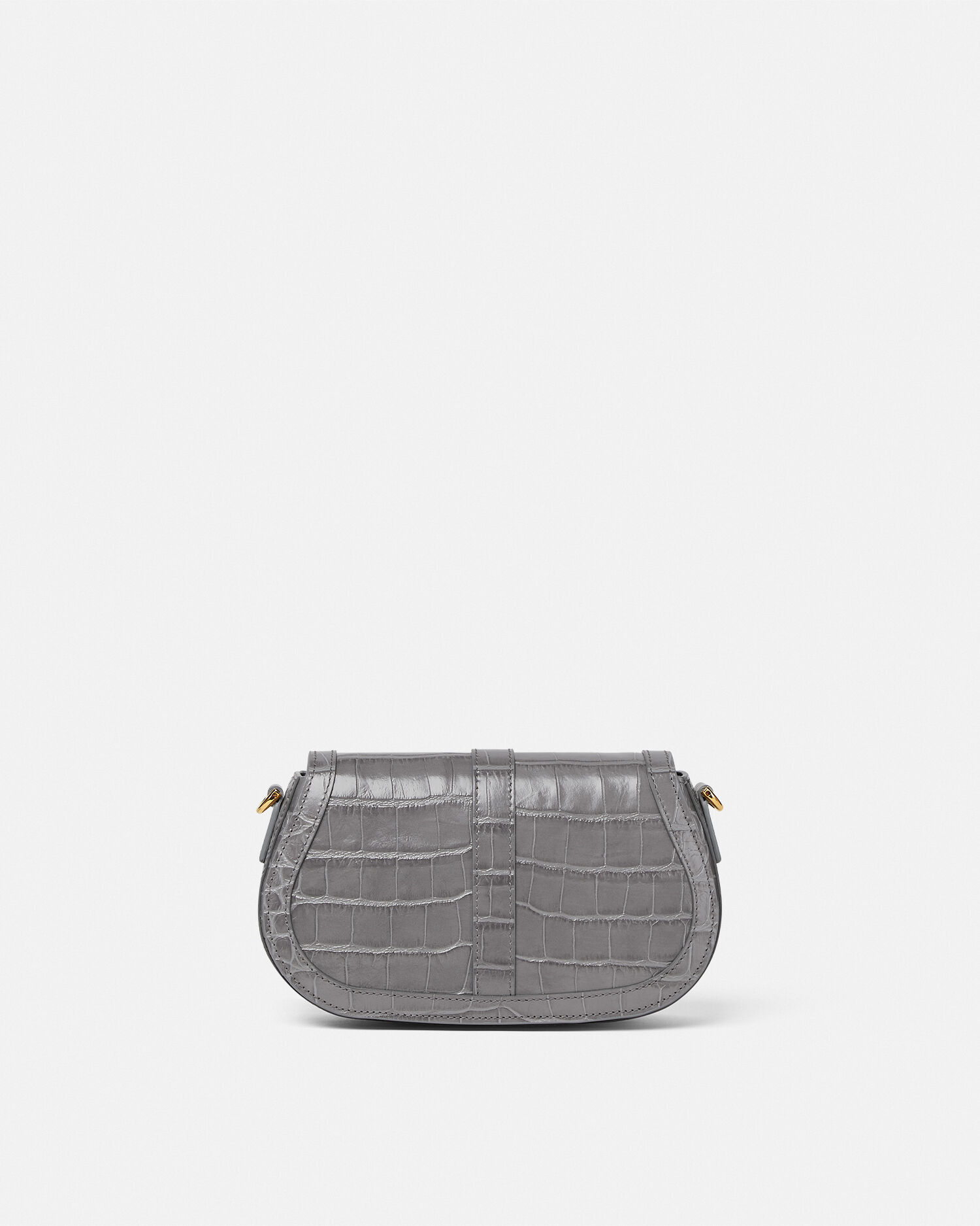 Croc-Effect Greca Goddess Shoulder Bag