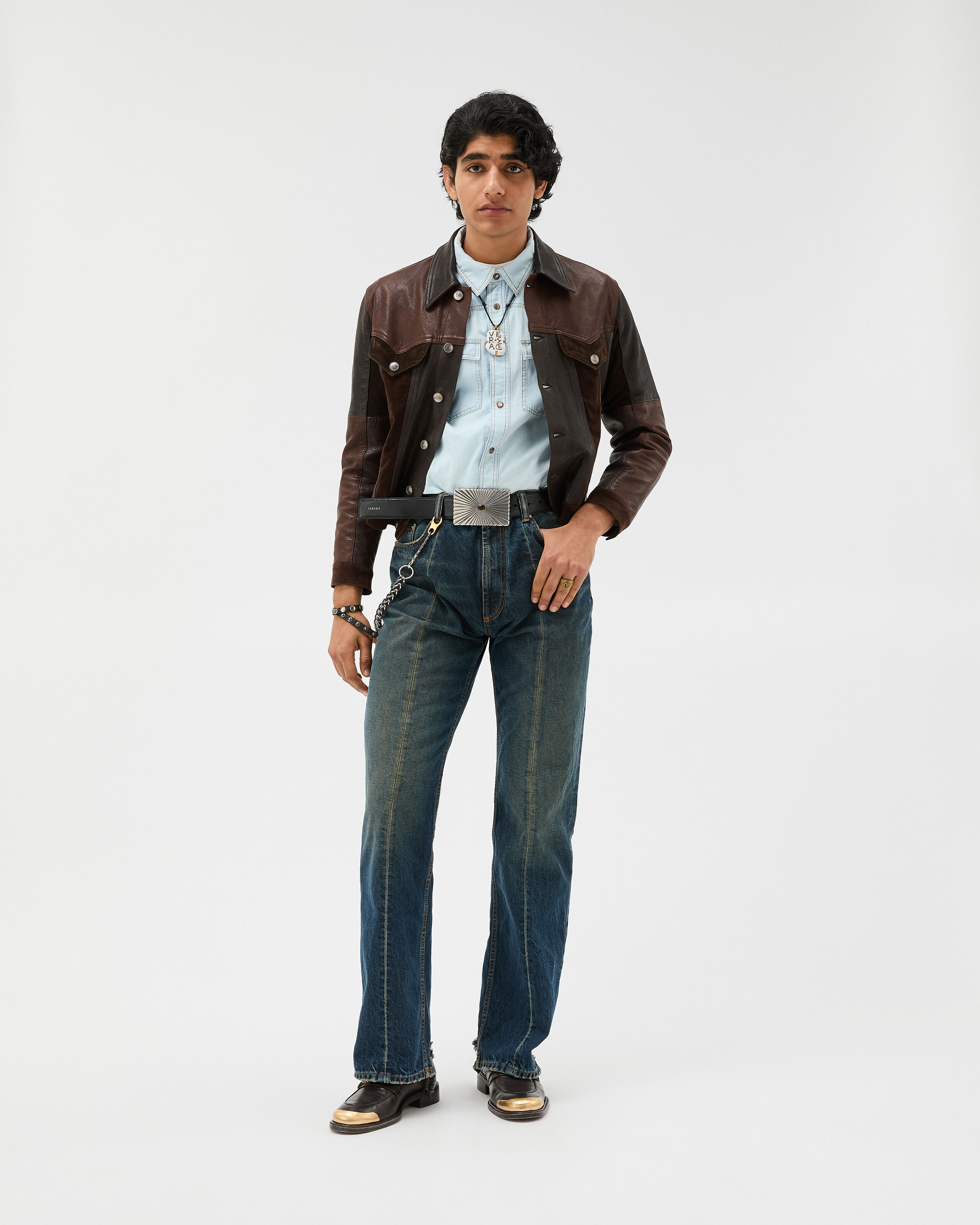 Leather Blouson Brown | VERSACE
