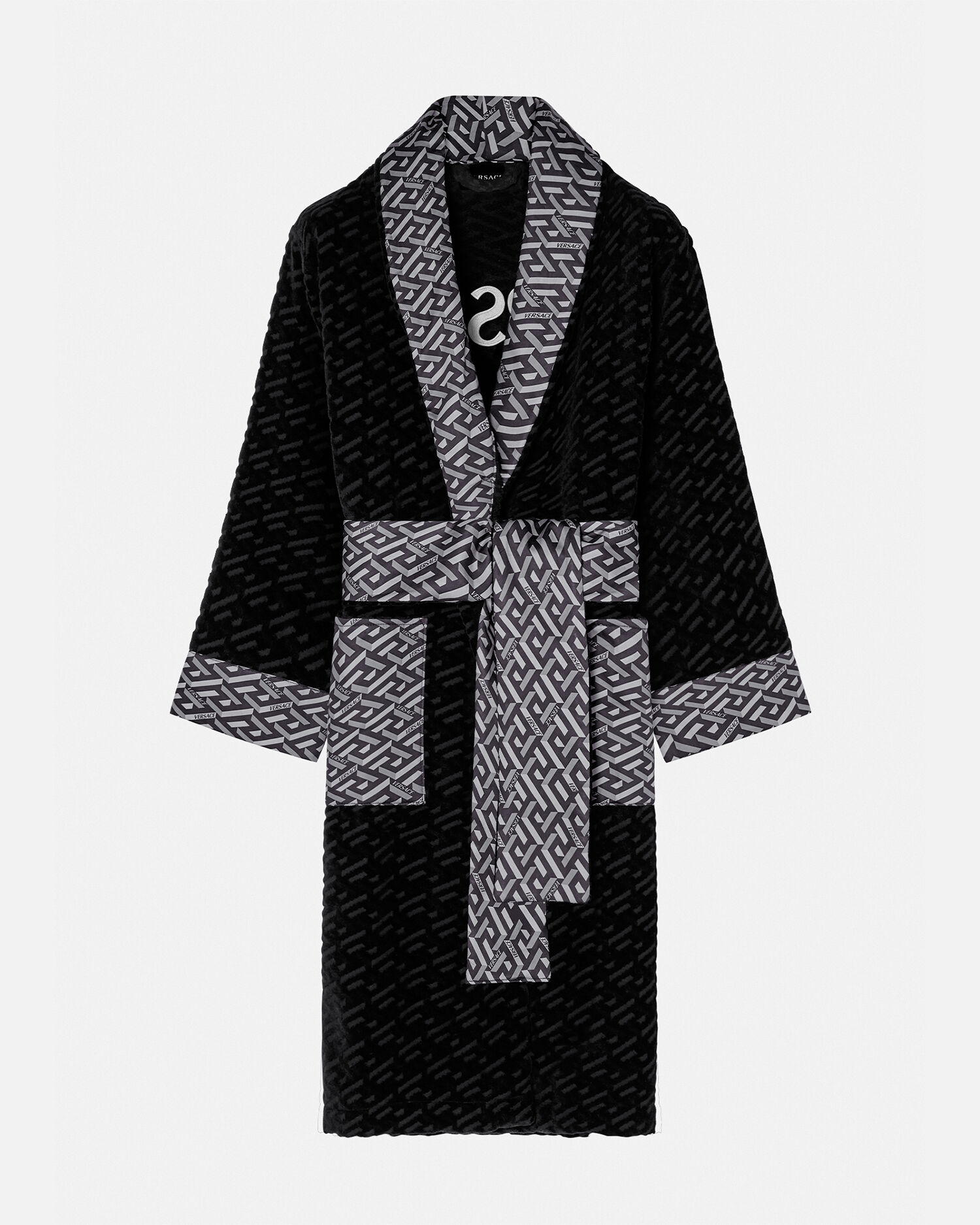Peignoir La Greca Noir Argent VERSACE FR